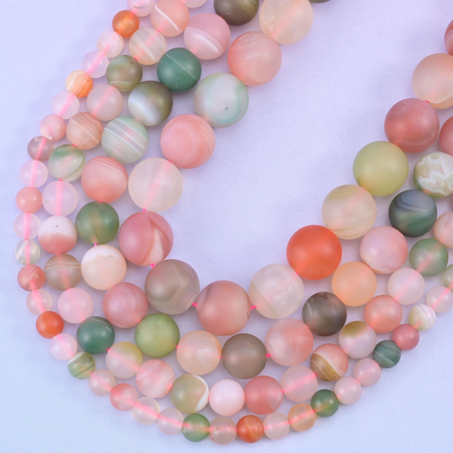 Multi-Color Yanyuan Agate Matte Round Beads, hole approximately 1.0mm