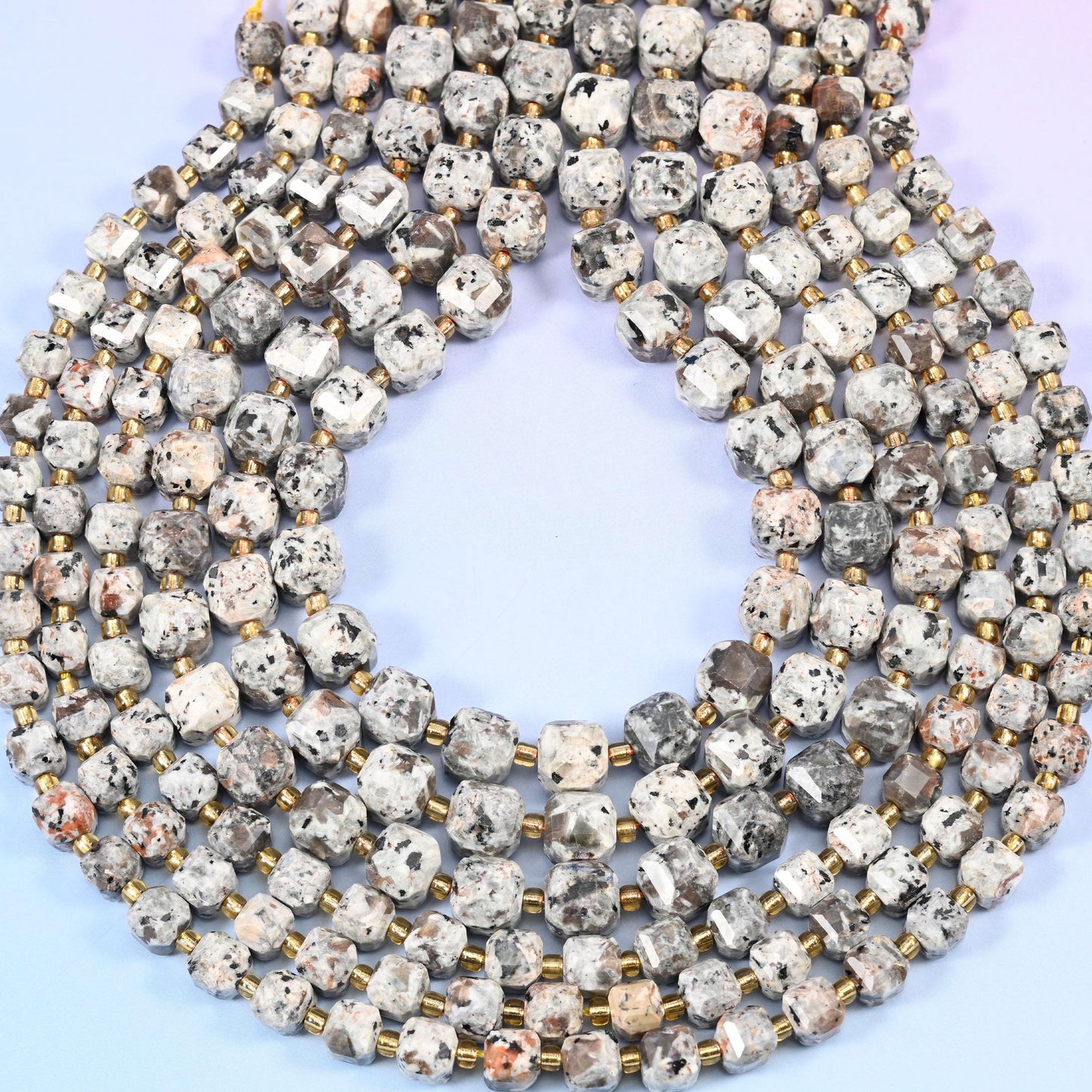 Yooperlite Faceted Cube Beads, approximately 1.2mm hole