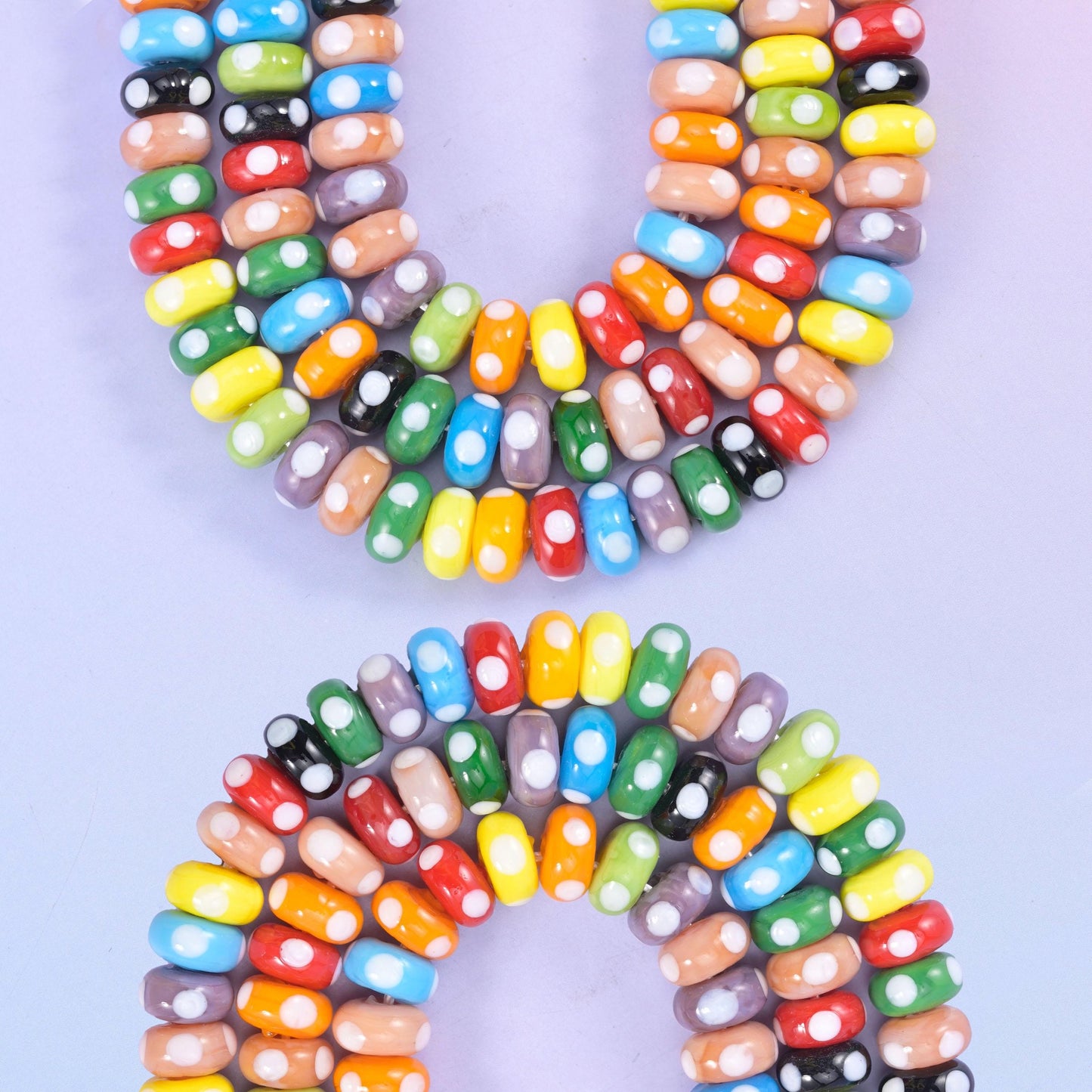 Donut rondelle cut glass beads with a wide 2.0mm hole