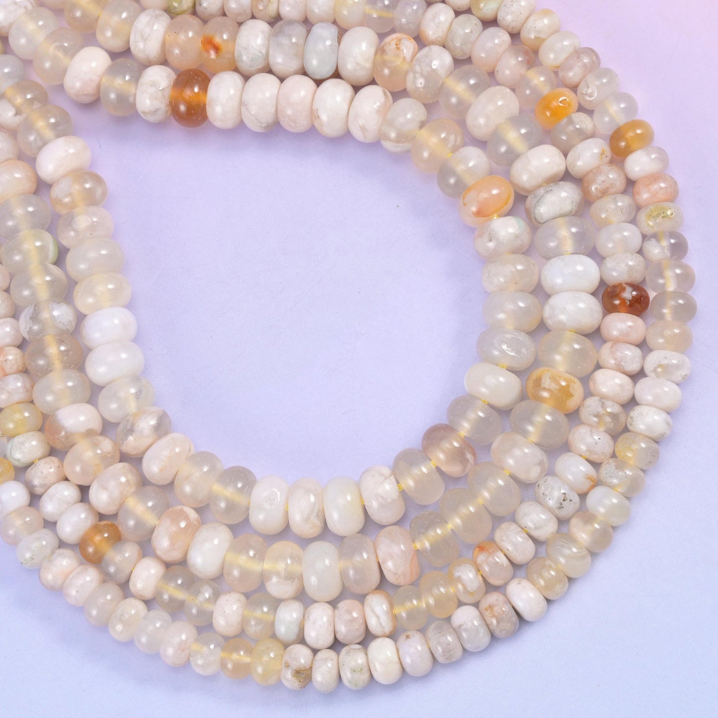 Sakura Agate rondelle beads, approximately 90 beads per strand