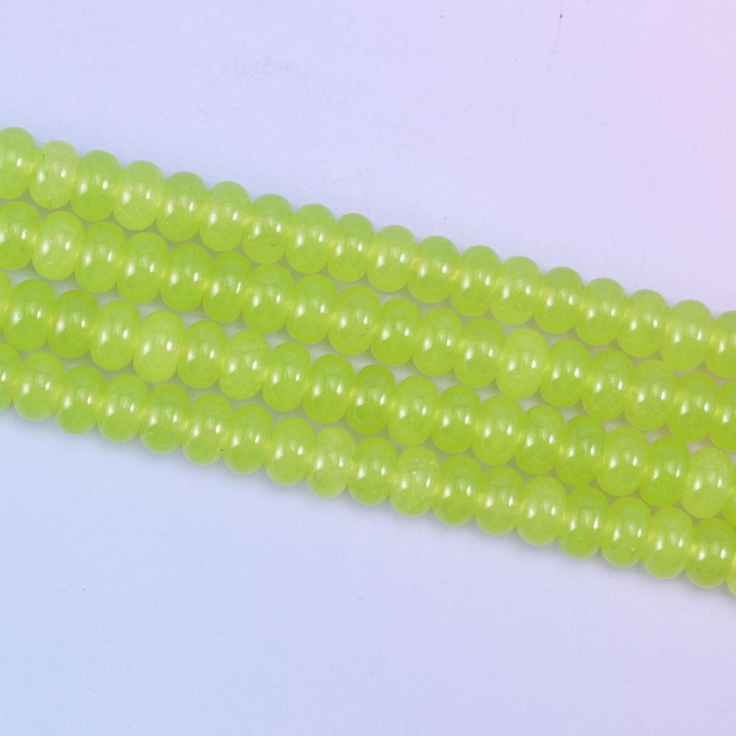 Lime Green Dyed Jade beads in a bright, juicy lime green tone