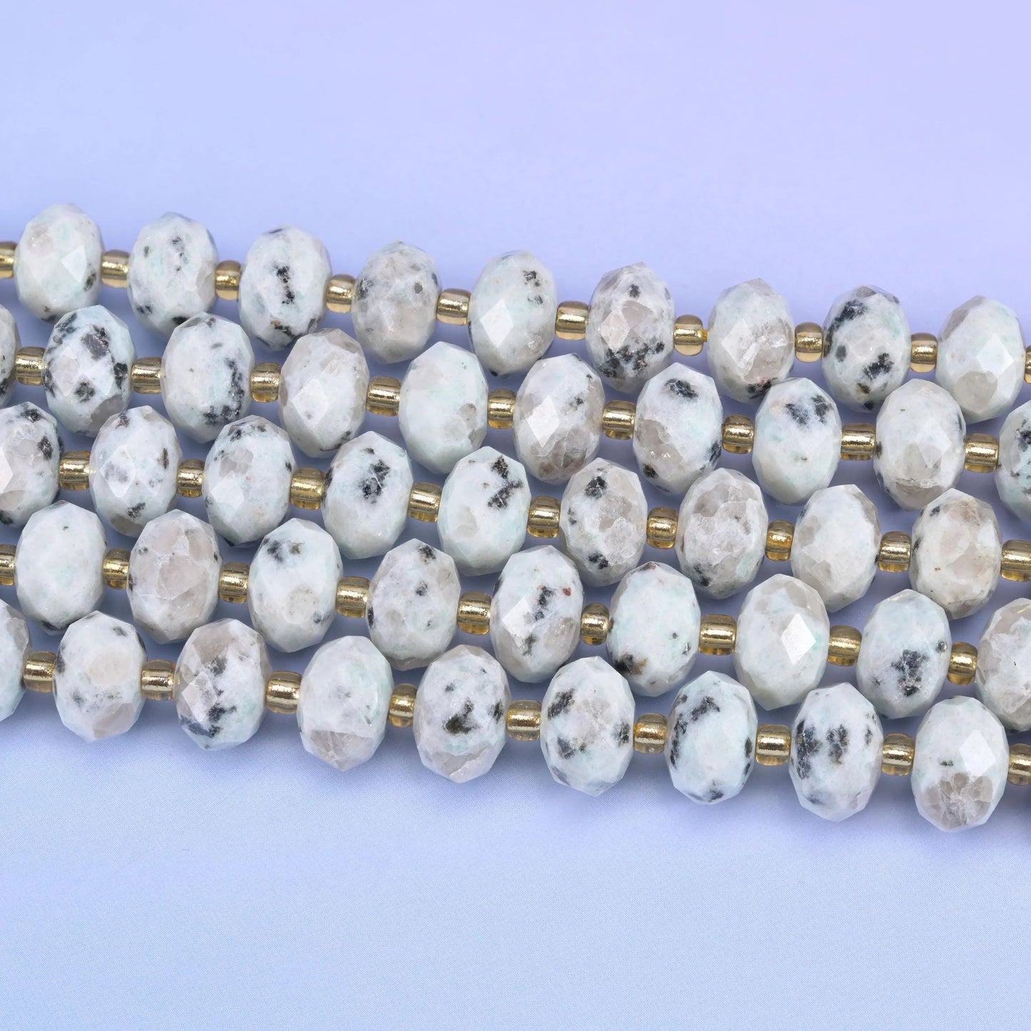 Natural Kiwi Jasper faceted rondelle beads for jewelry making