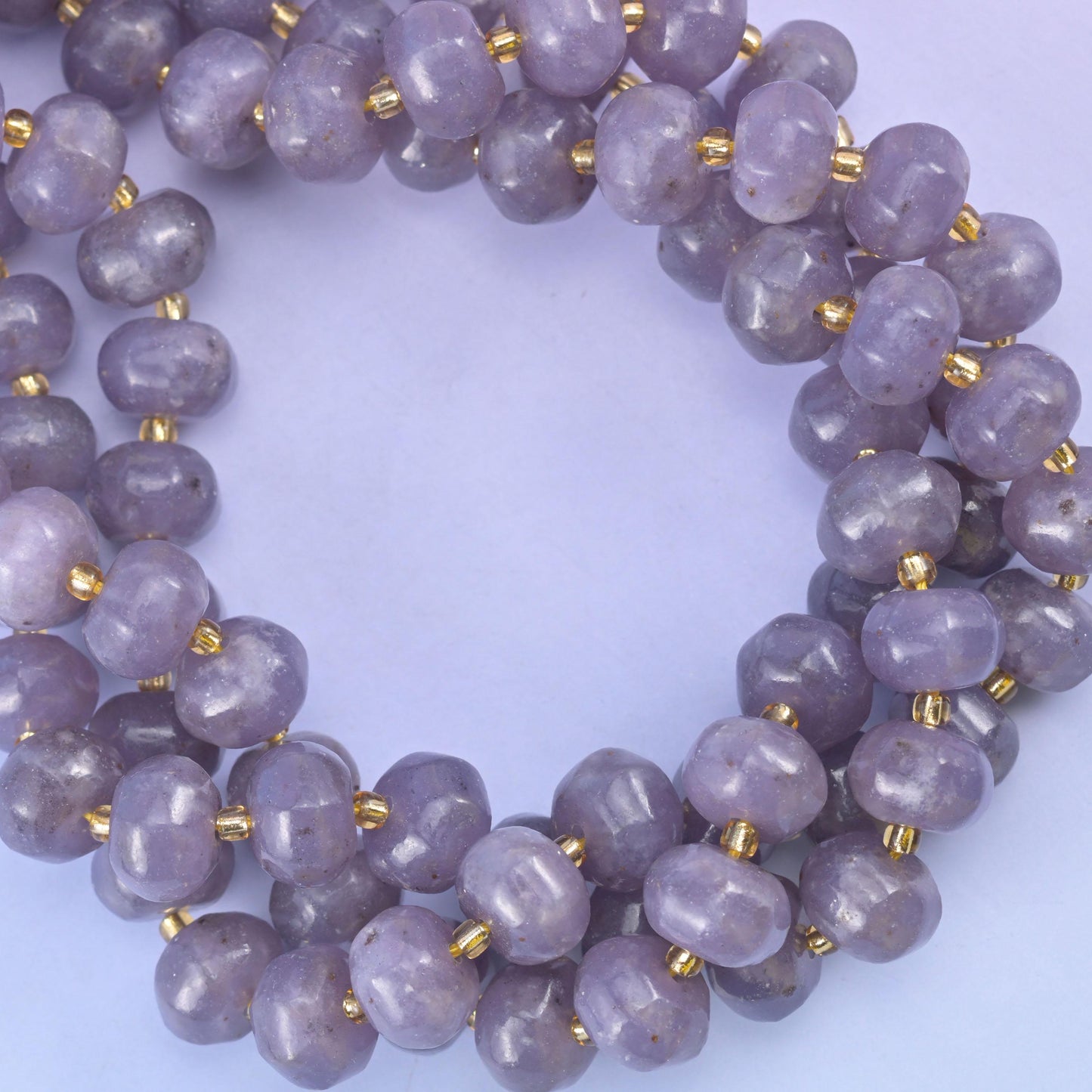 Lepidolite Pumpkin Rondelle Beads Jewelry Making Size 12x8mm 15" Strand
