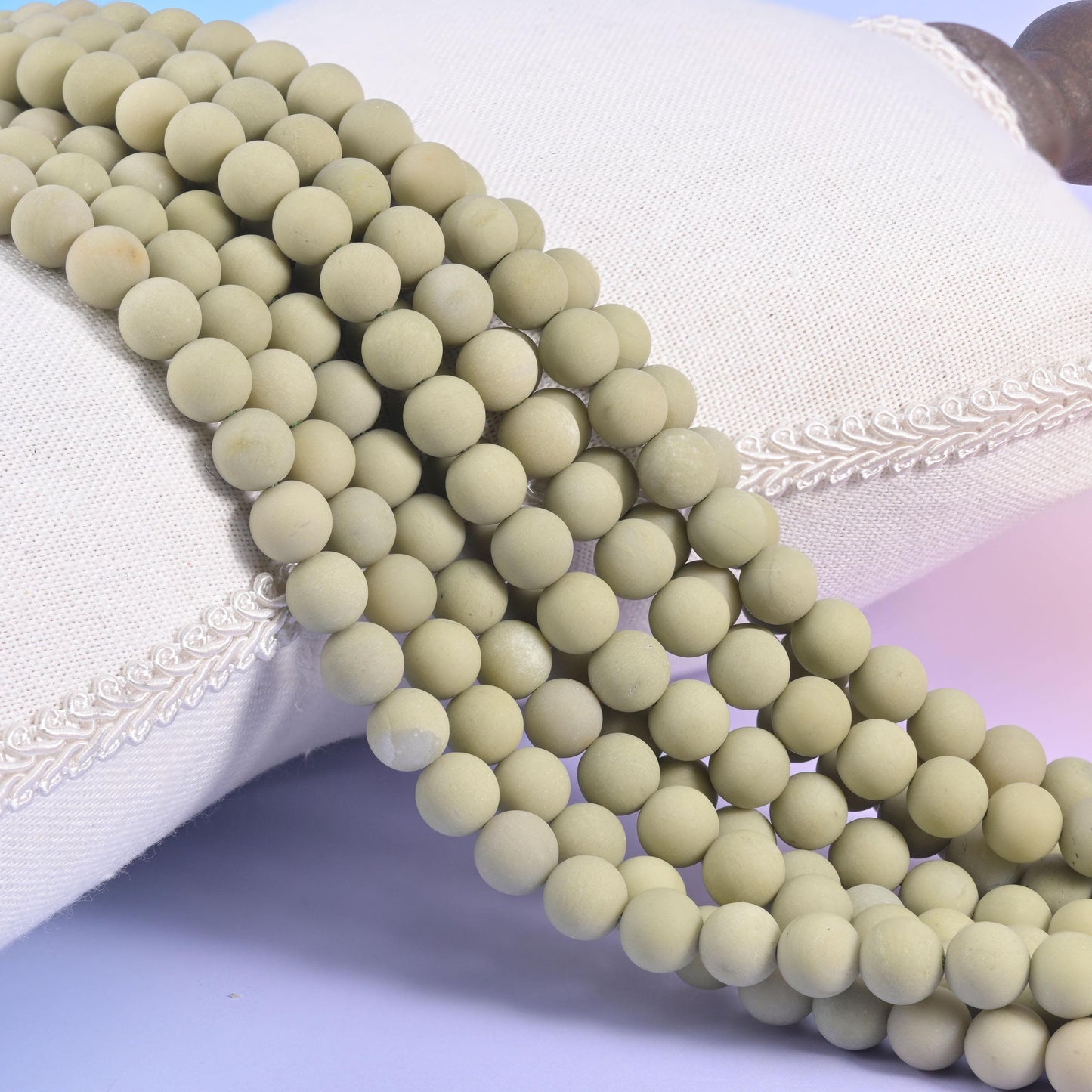 Green Alashan Agate Matte Round Beads, 4mm 6mm 8mm 10mm