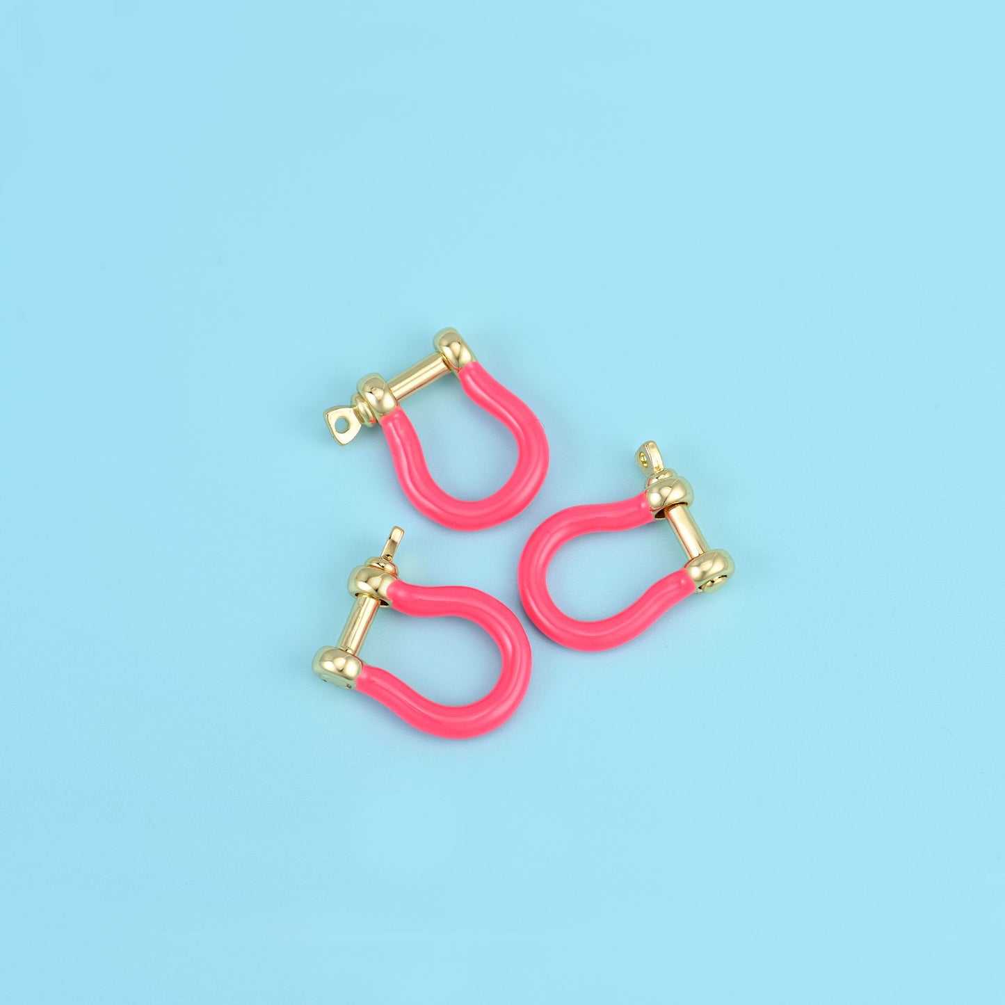 Horse Shoe Screw Clasp, 18K Gold Filled Lock Connector, brass base