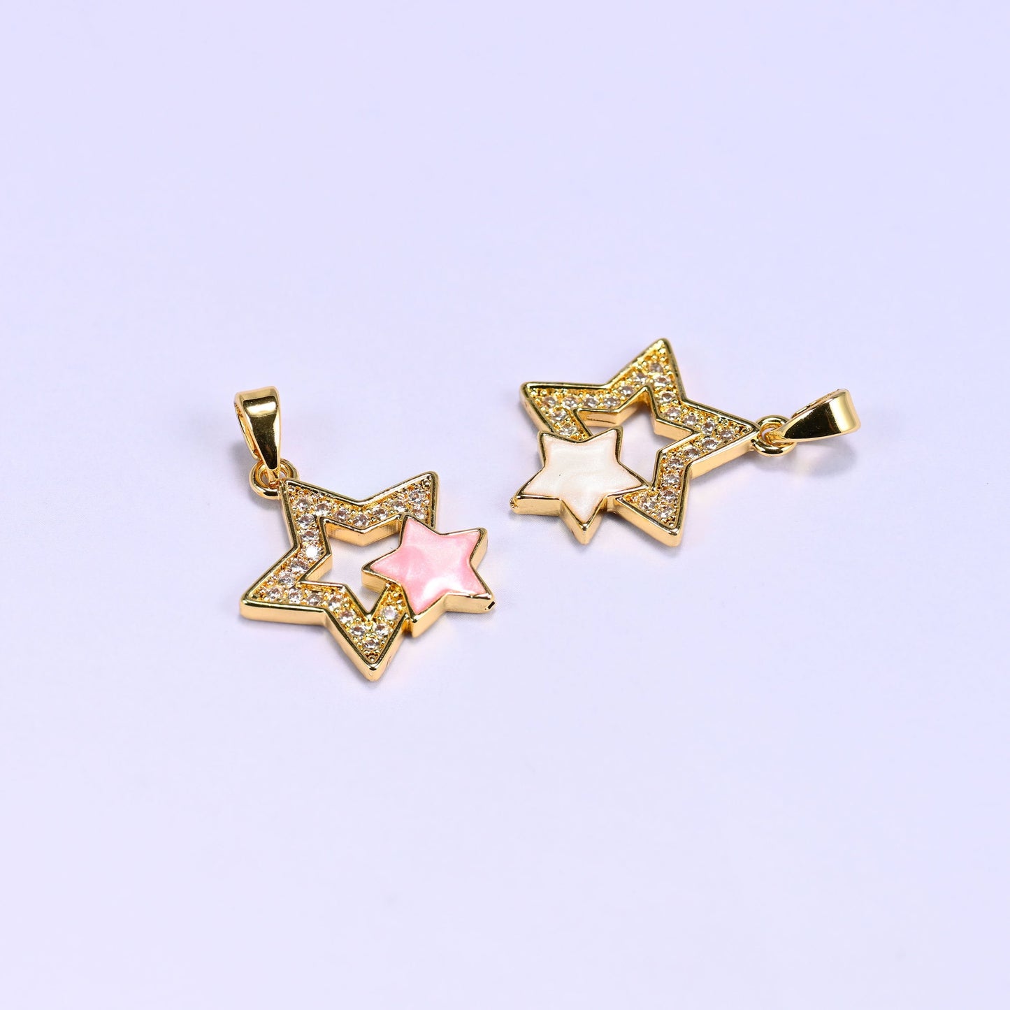 Double Stars Zircon Charms, sold individually