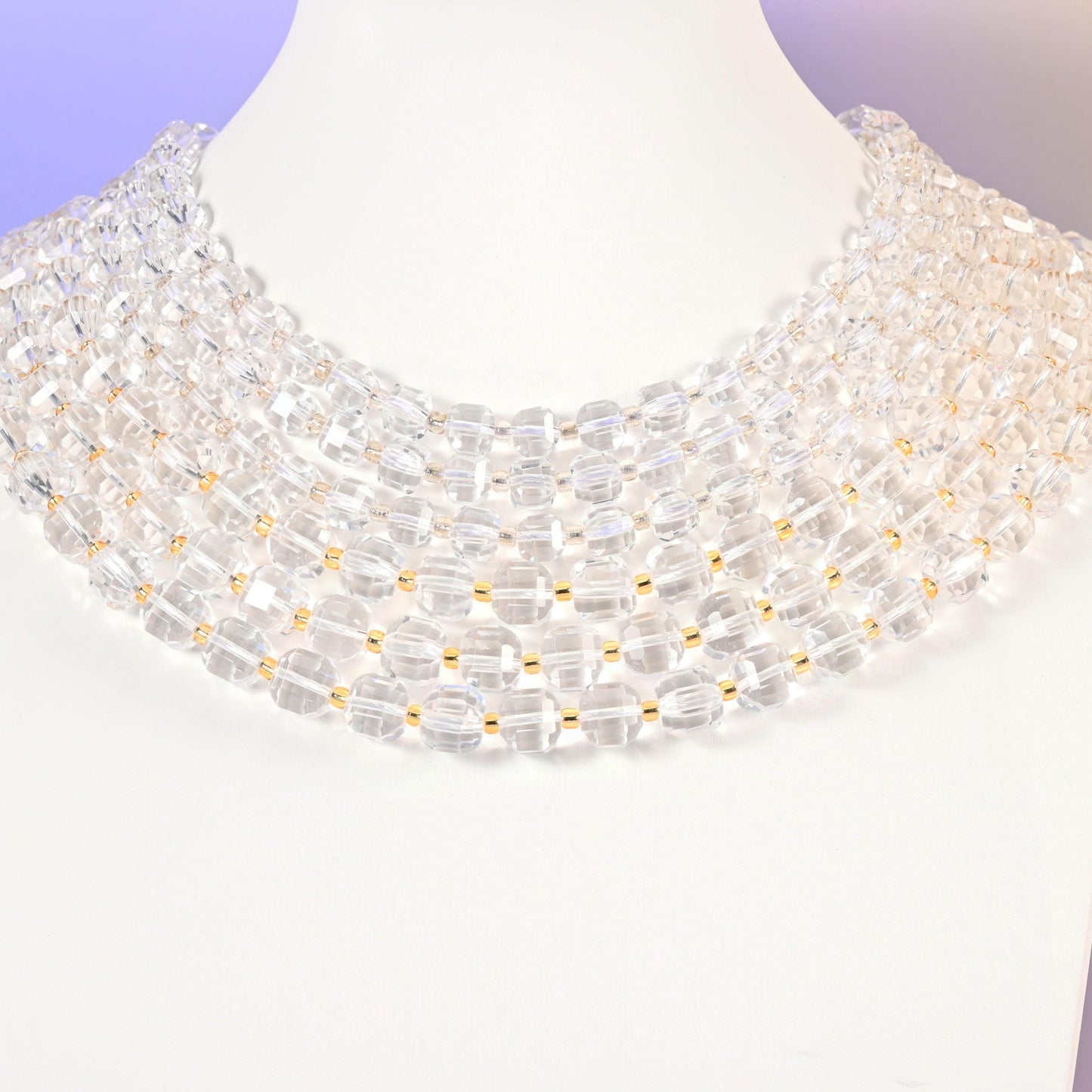 Clear Quartz beads, faceted cube, 6mm and 8mm