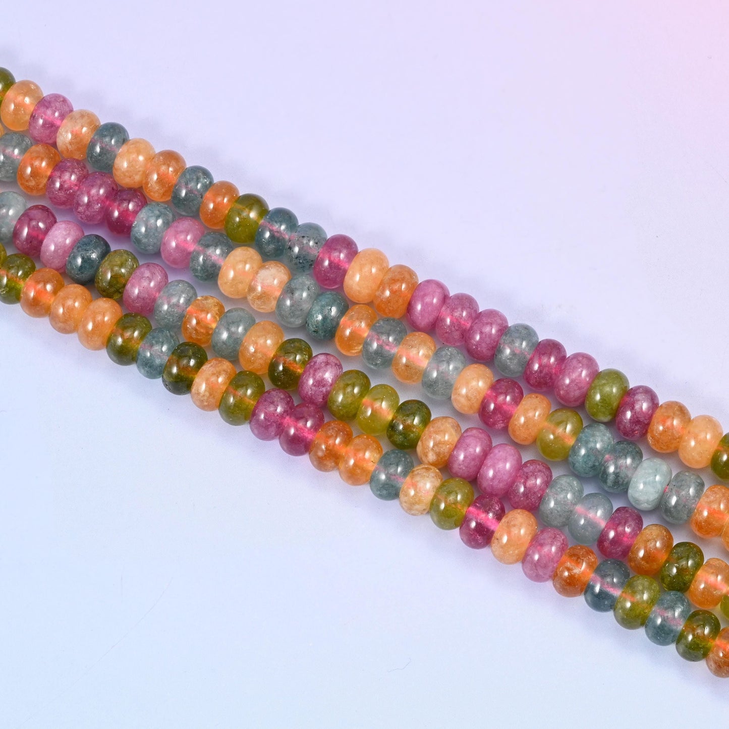 Smooth rondelle cut dyed jade beads