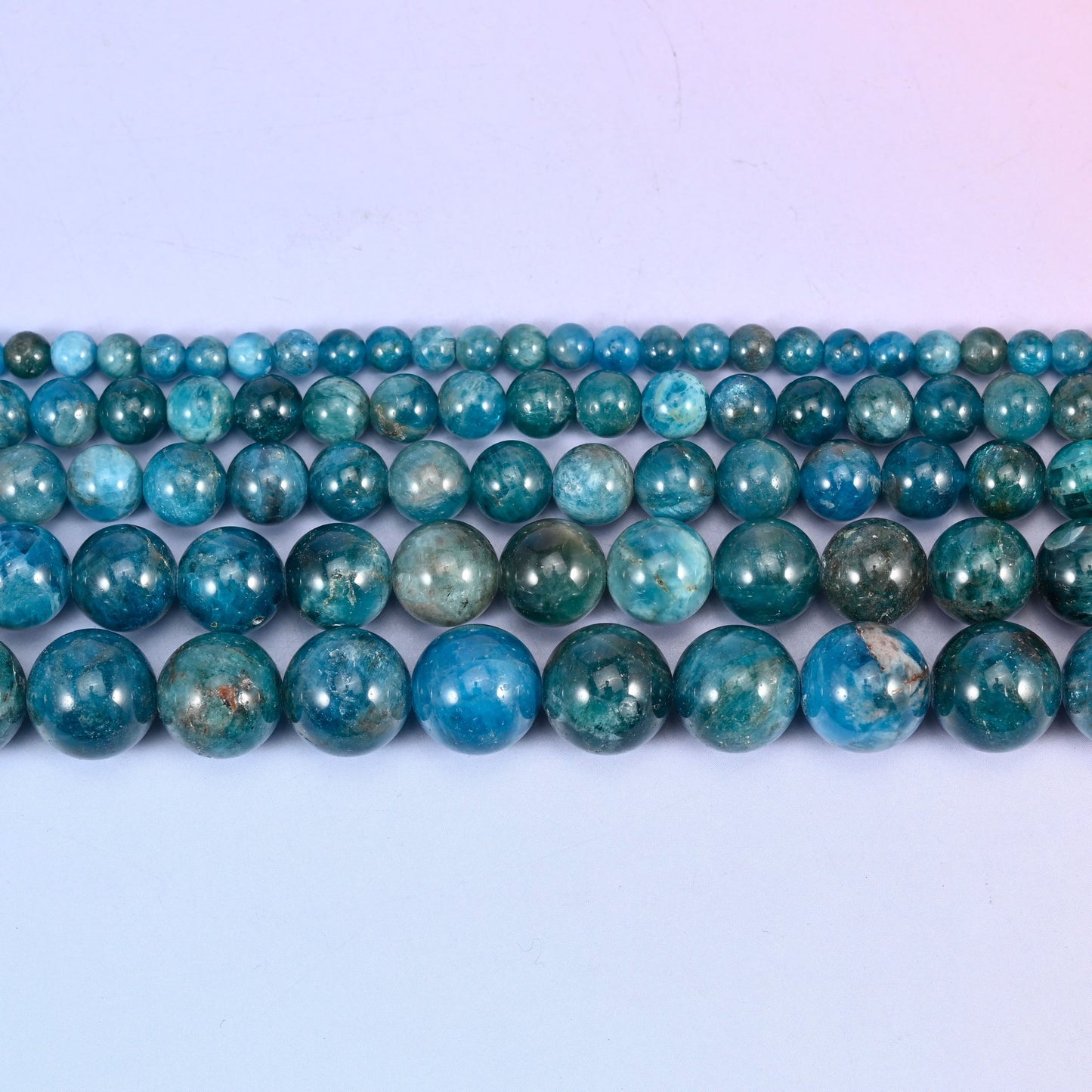 Blue Apatite Smooth Round Beads: Jewelry Making 15.5 Inch Strand