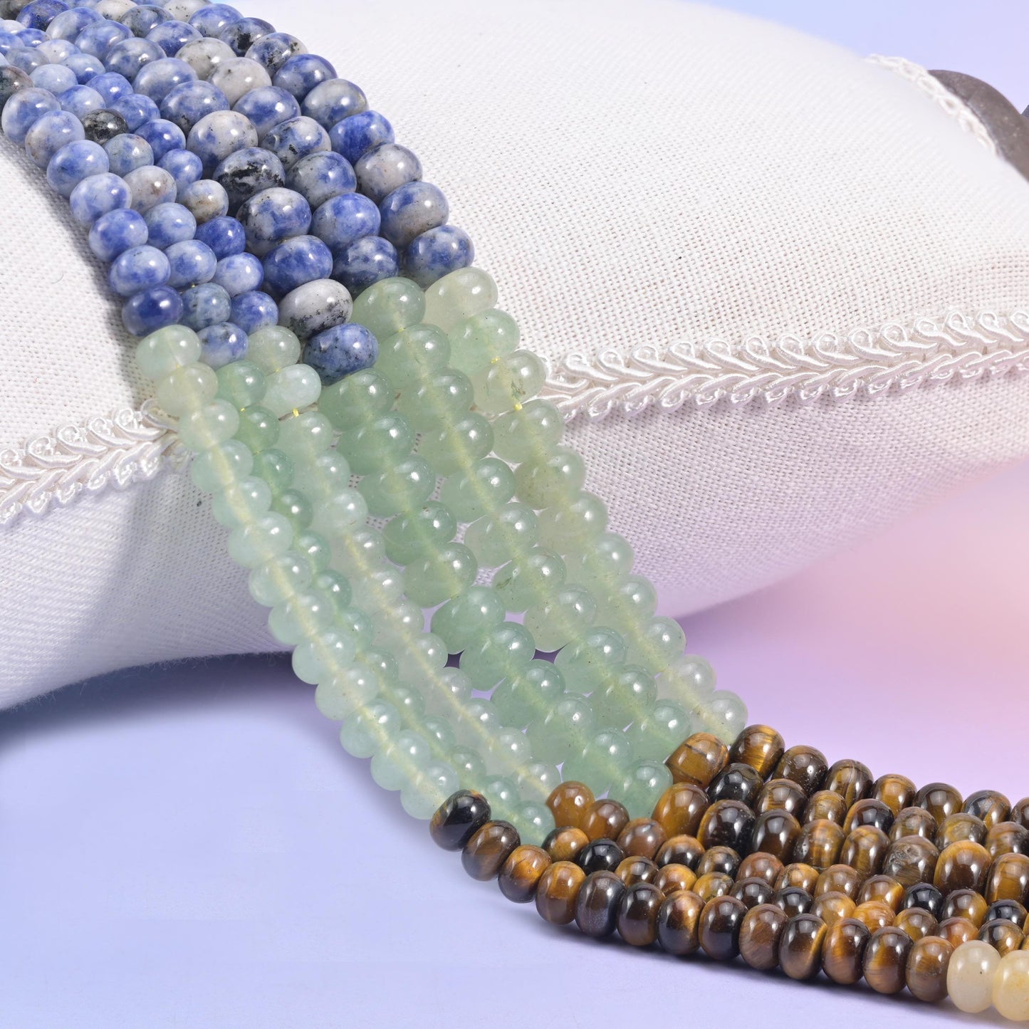 Chakra Smooth Rondelle Beads 4x6mm 5x8mm