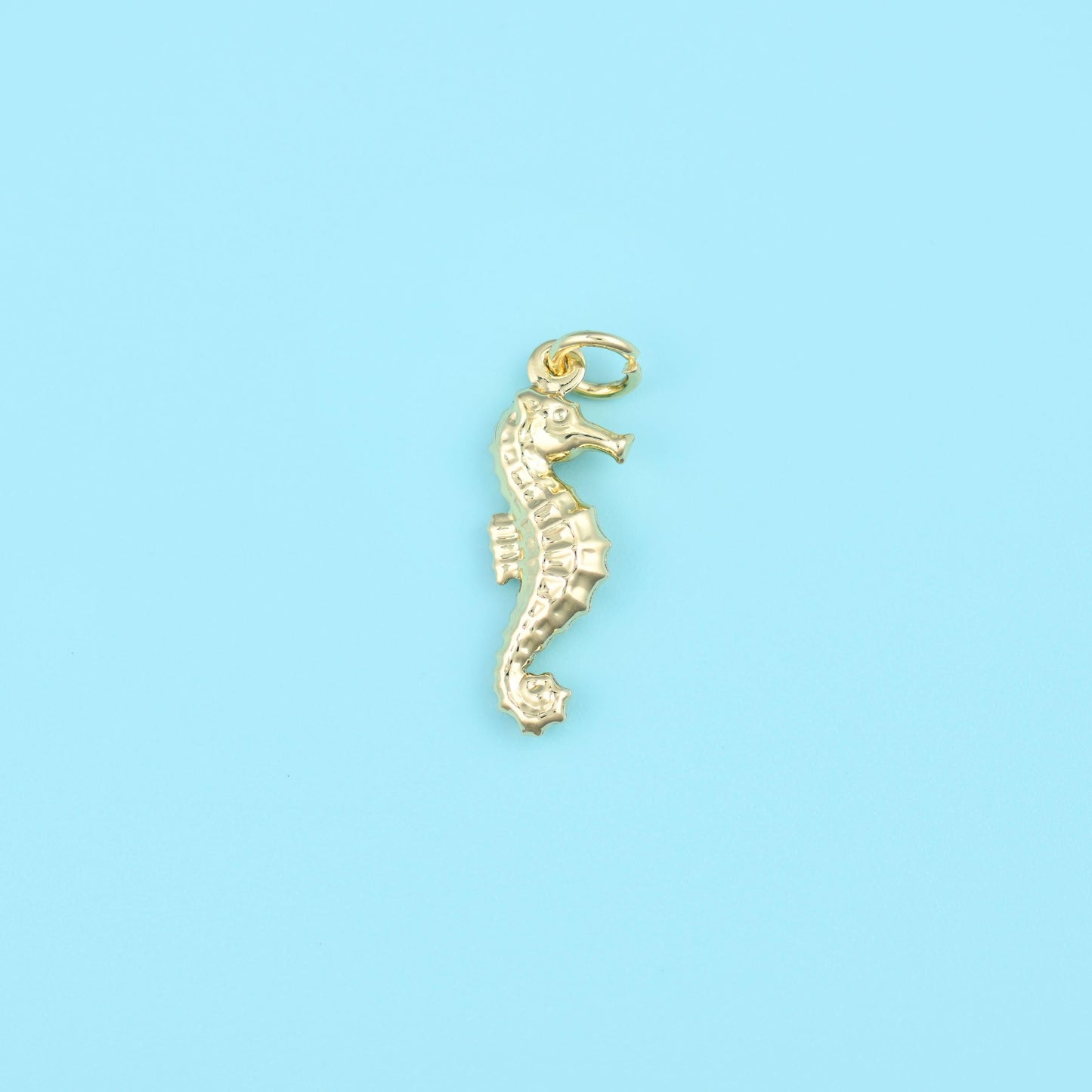 Brass, 18K Gold Filled — lead free and nickel free beads, seahorse, 20.84 x 8.05mm