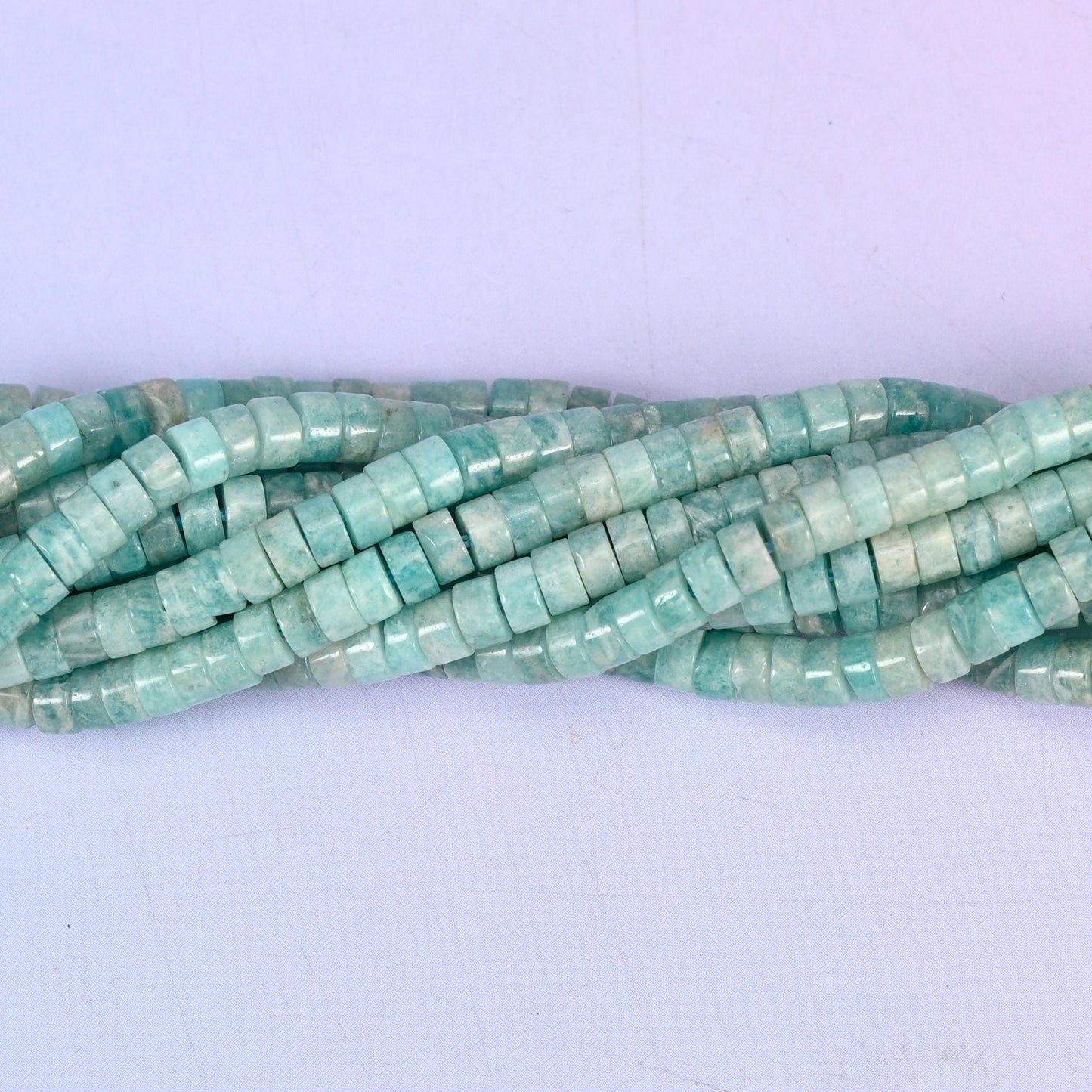 Blue Amazonite Smooth Heishi Disc Beads 2x4mm, approximately 180 beads
