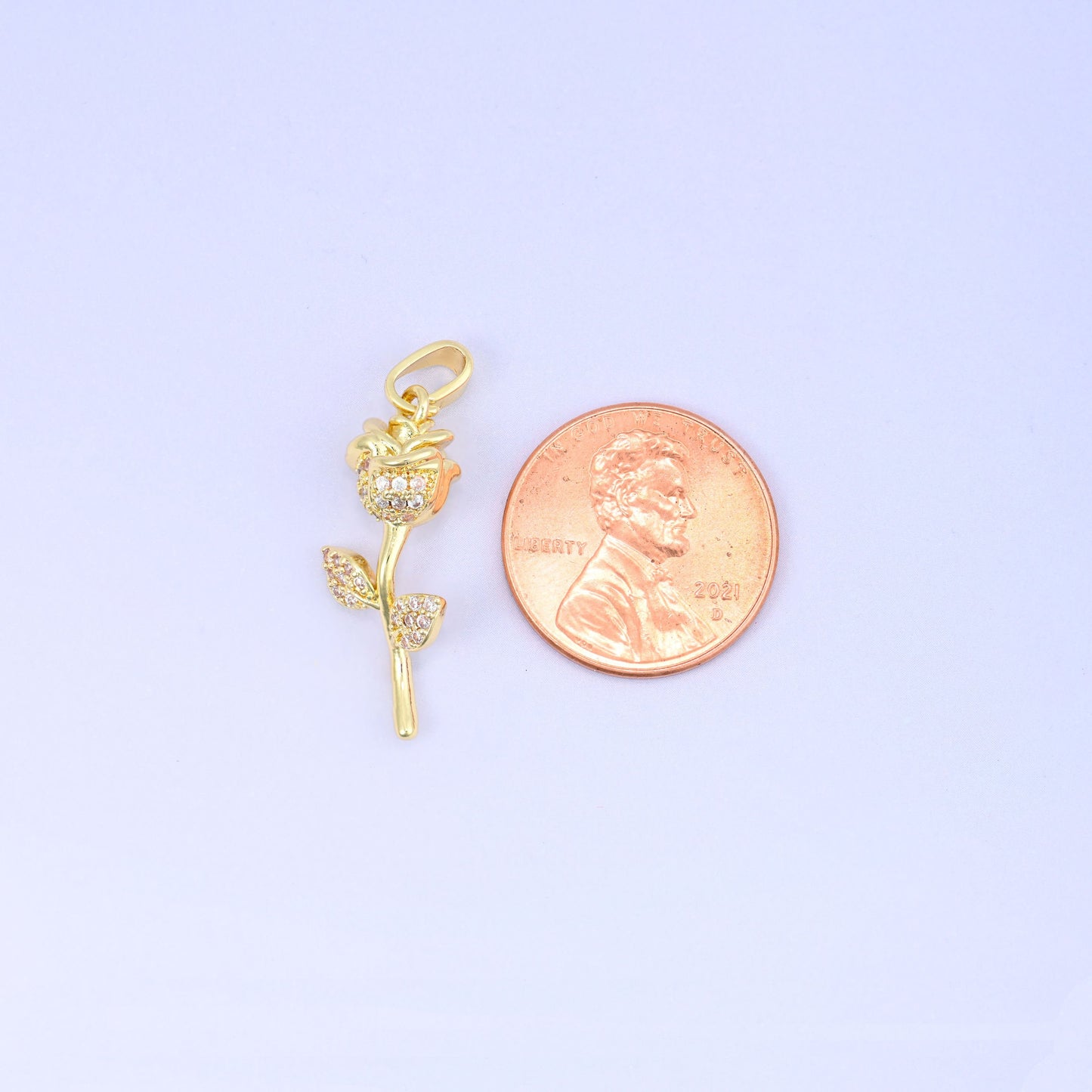 Rose Flower Charm Pendant, bail approximately 5.95mm x 2.95mm