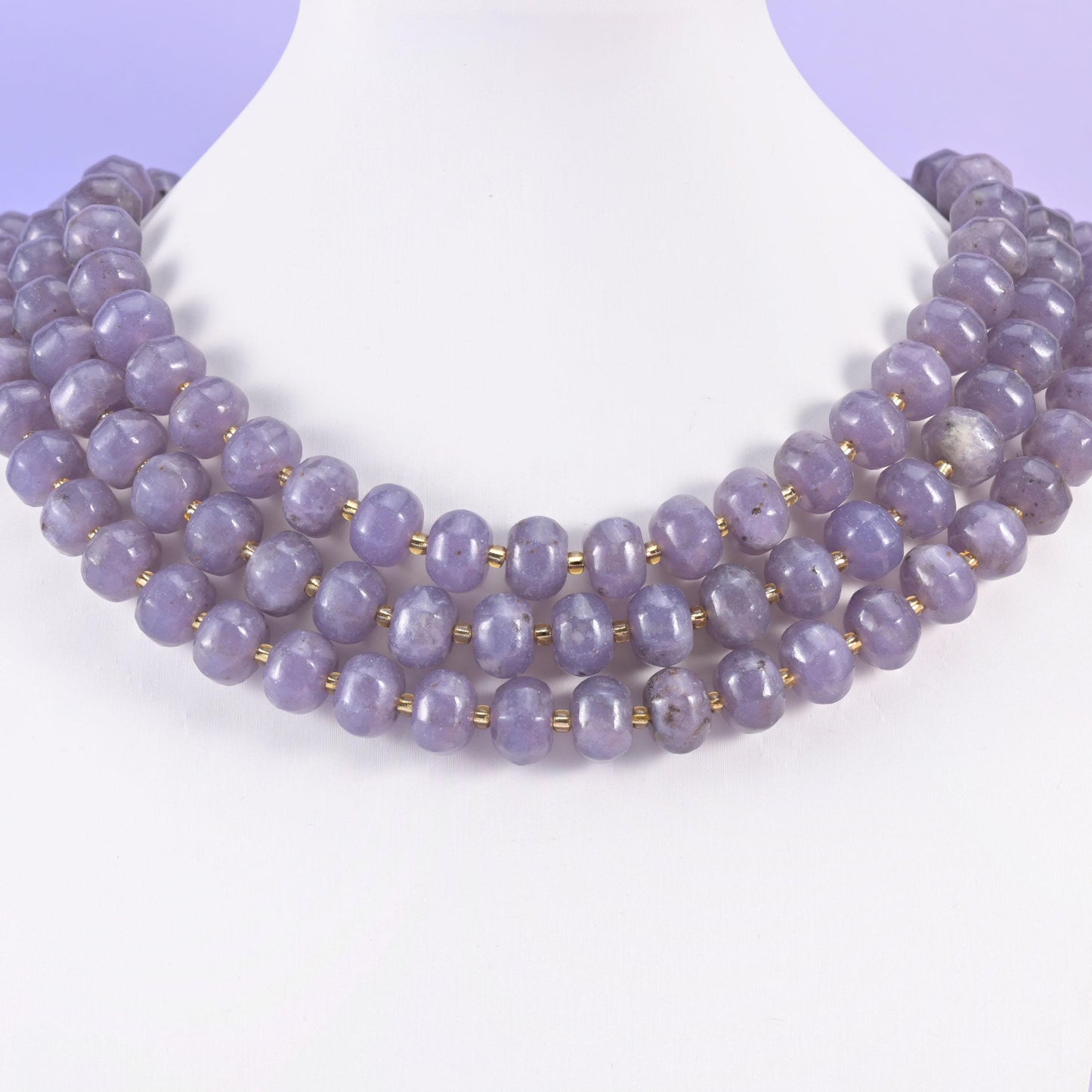 Lepidolite beads, pumpkin rondelle, 12x8mm