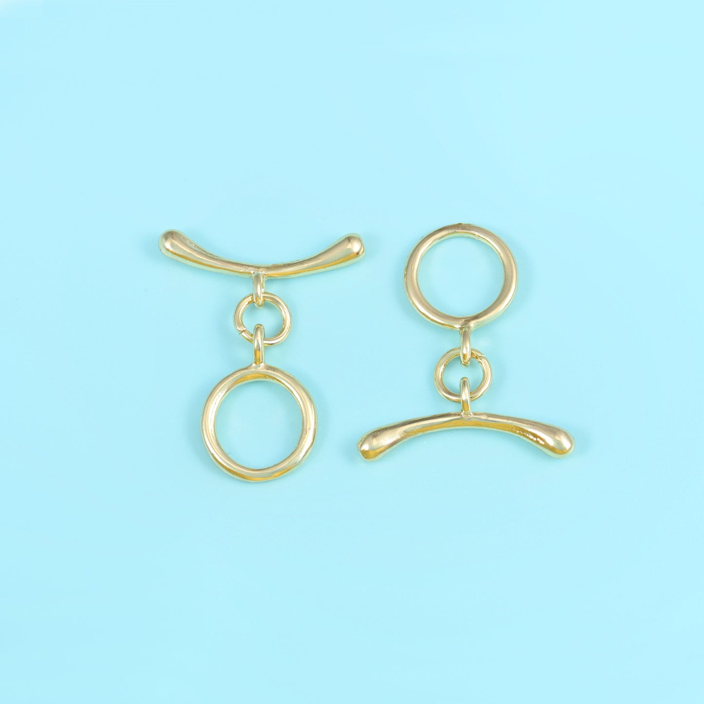 18K Gold Filled Curve Bar Toggle Lock Clasps for DIY Jewelry Making Supply