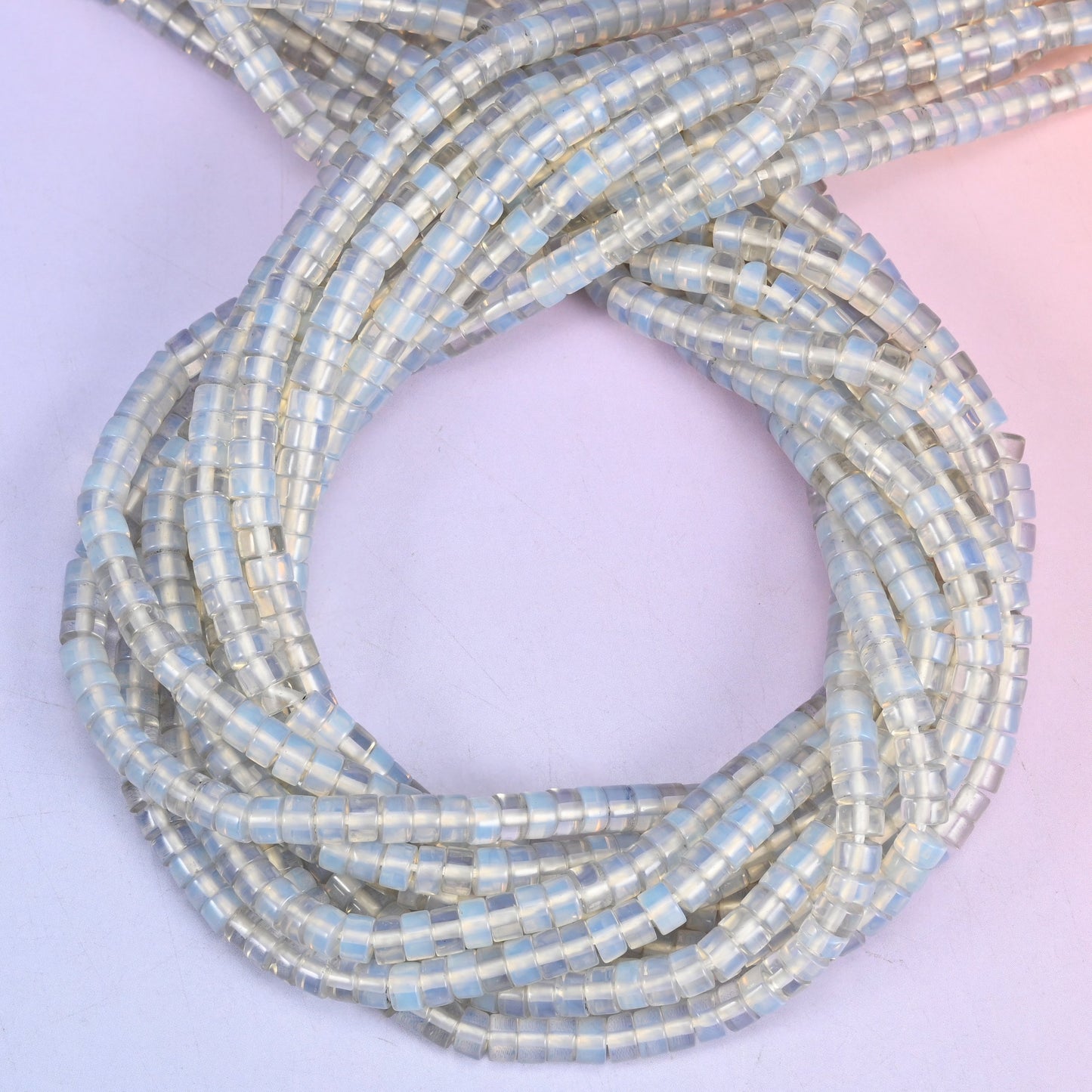 Opalite Smooth Heishi Disc Beads: Jewelry Making Supply, 15.5 Inch Strand
