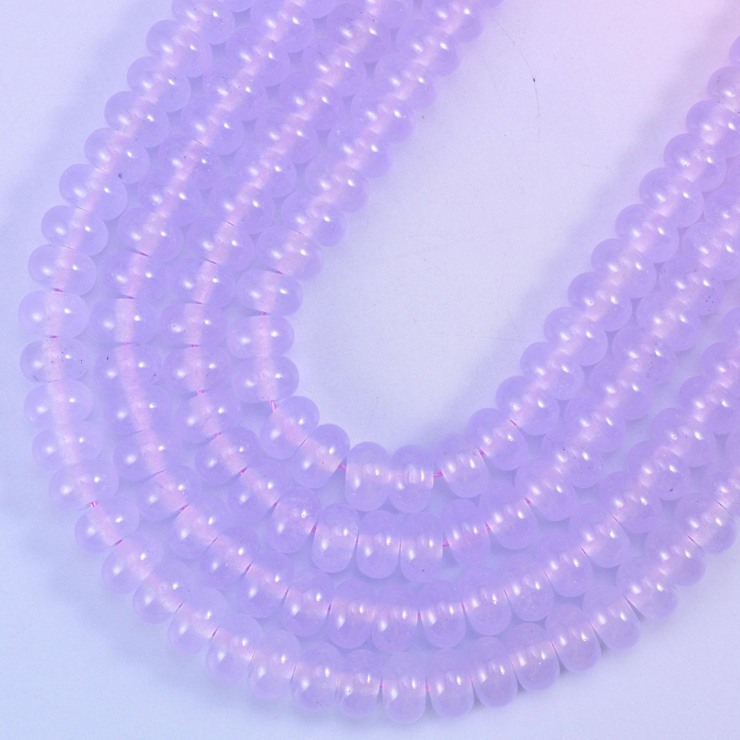 Lavender Purple Dyed Jade rondelle beads, center-drilled 1.0mm hole