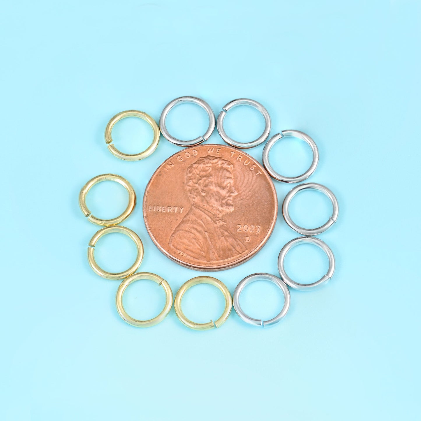 18K gold filled open round jump rings, lead free and nickel free