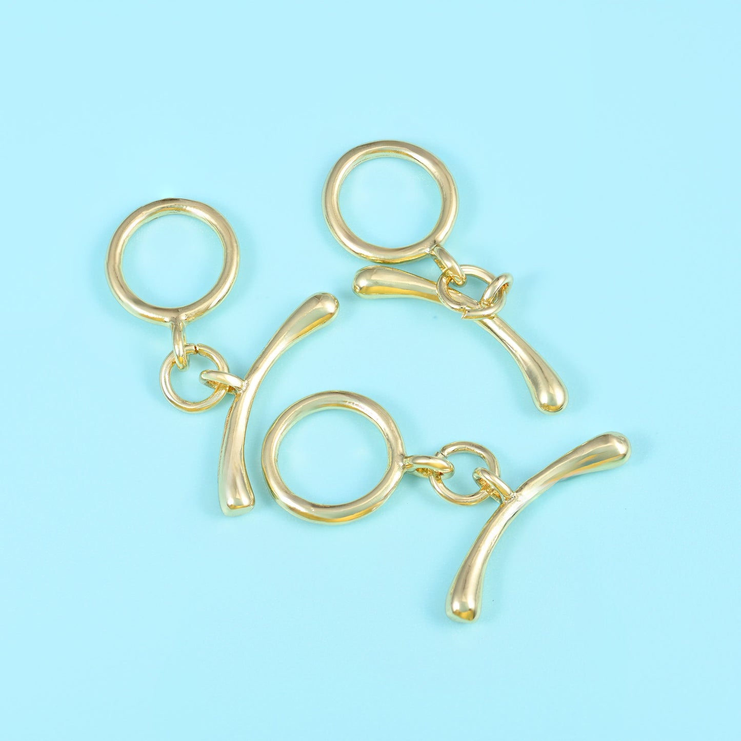 18K gold filled curve bar toggle clasp, lead free and nickel free