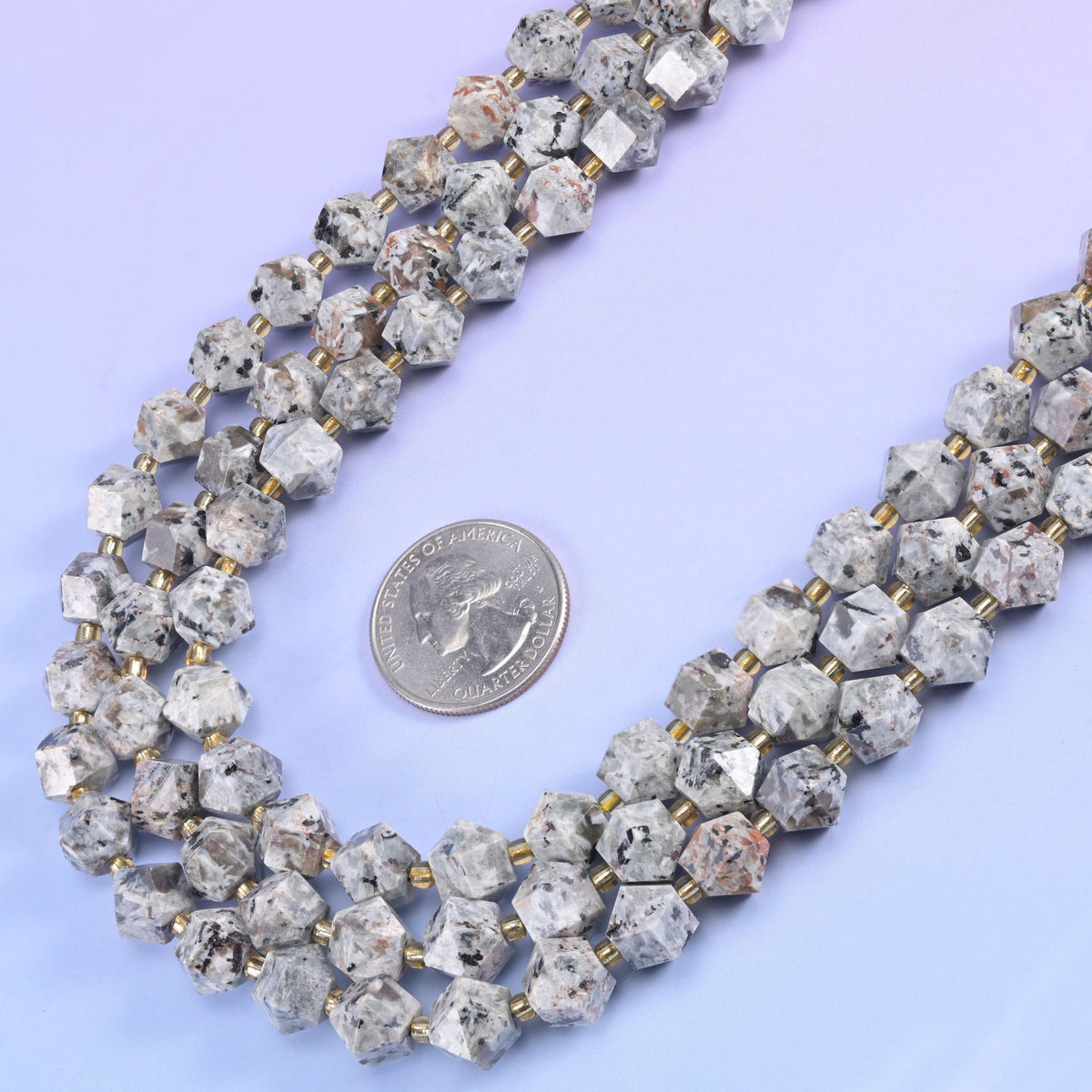 10mm faceted diamond rhombus beads in a choice of seven stones.