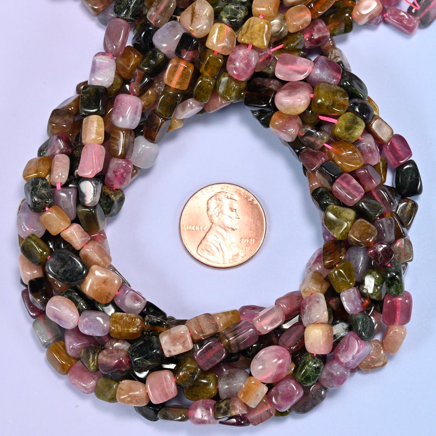 Colorful Tourmaline Irregular Freeform Nugget Beads: Jewelry Making 15.5" Strand