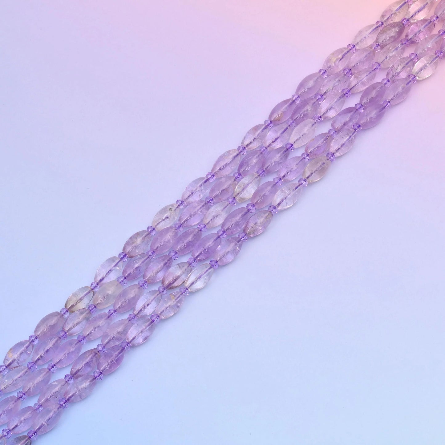 Lavender amethyst beads in soft translucent lilac