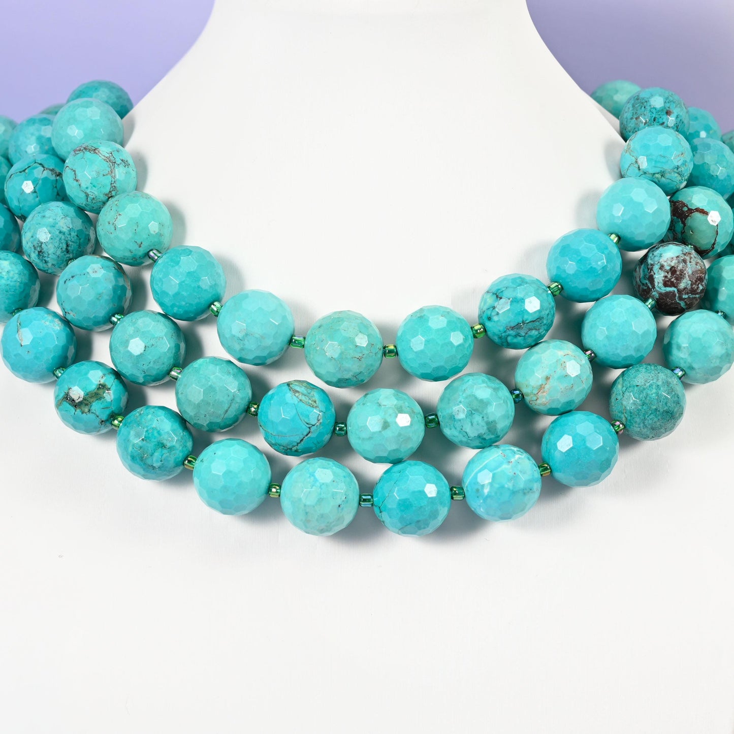 Green Howlite beads, faceted round, 16mm