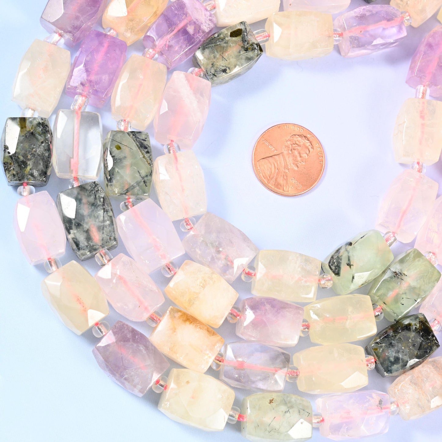 Colorful Mixed Gemstone Faceted Rectangular Beads, sold per 15.5 inch strand, approximately 21 beads