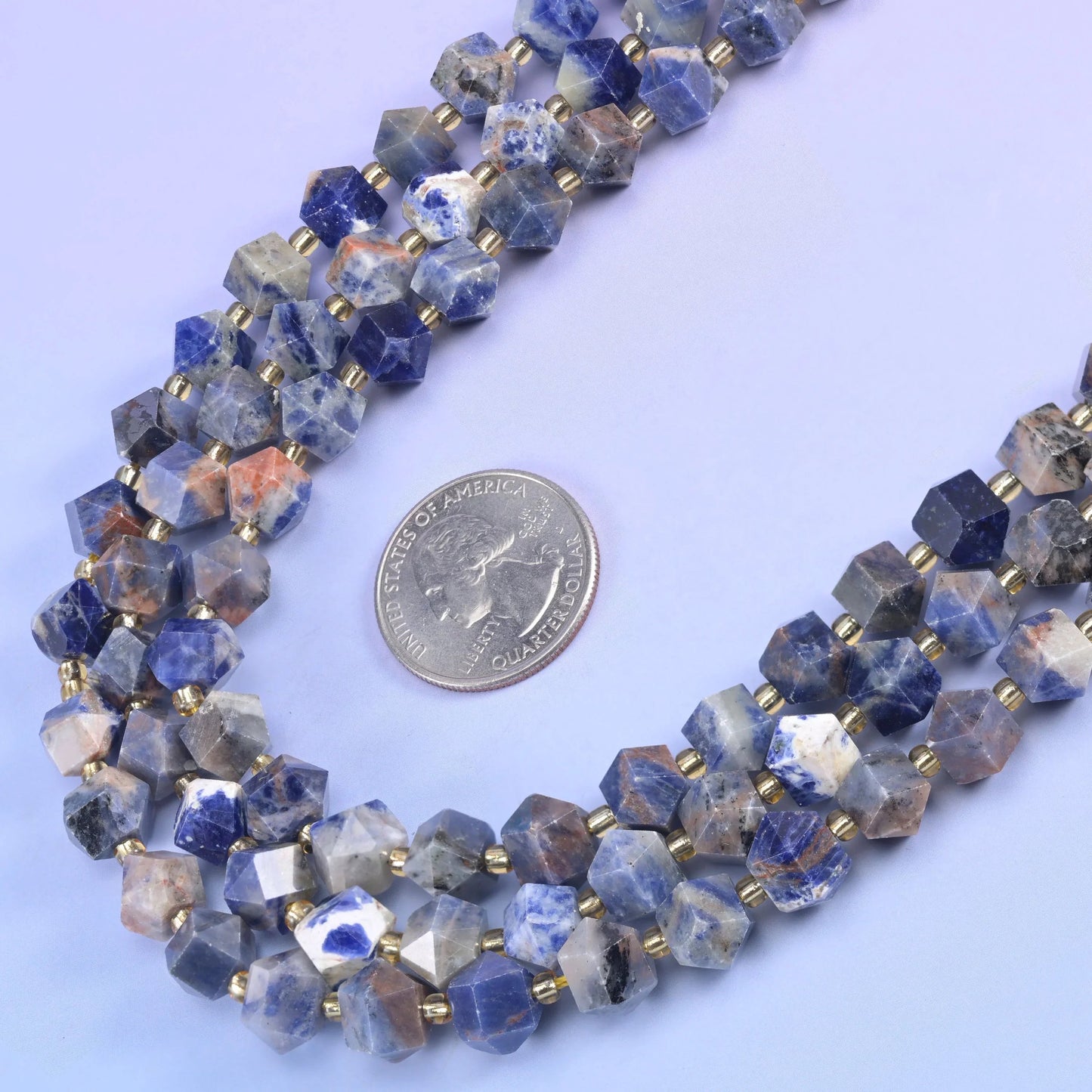 Faceted 8 Sides Diamond Rhombus Gemstone Beads, 15.5 Inch Strand.