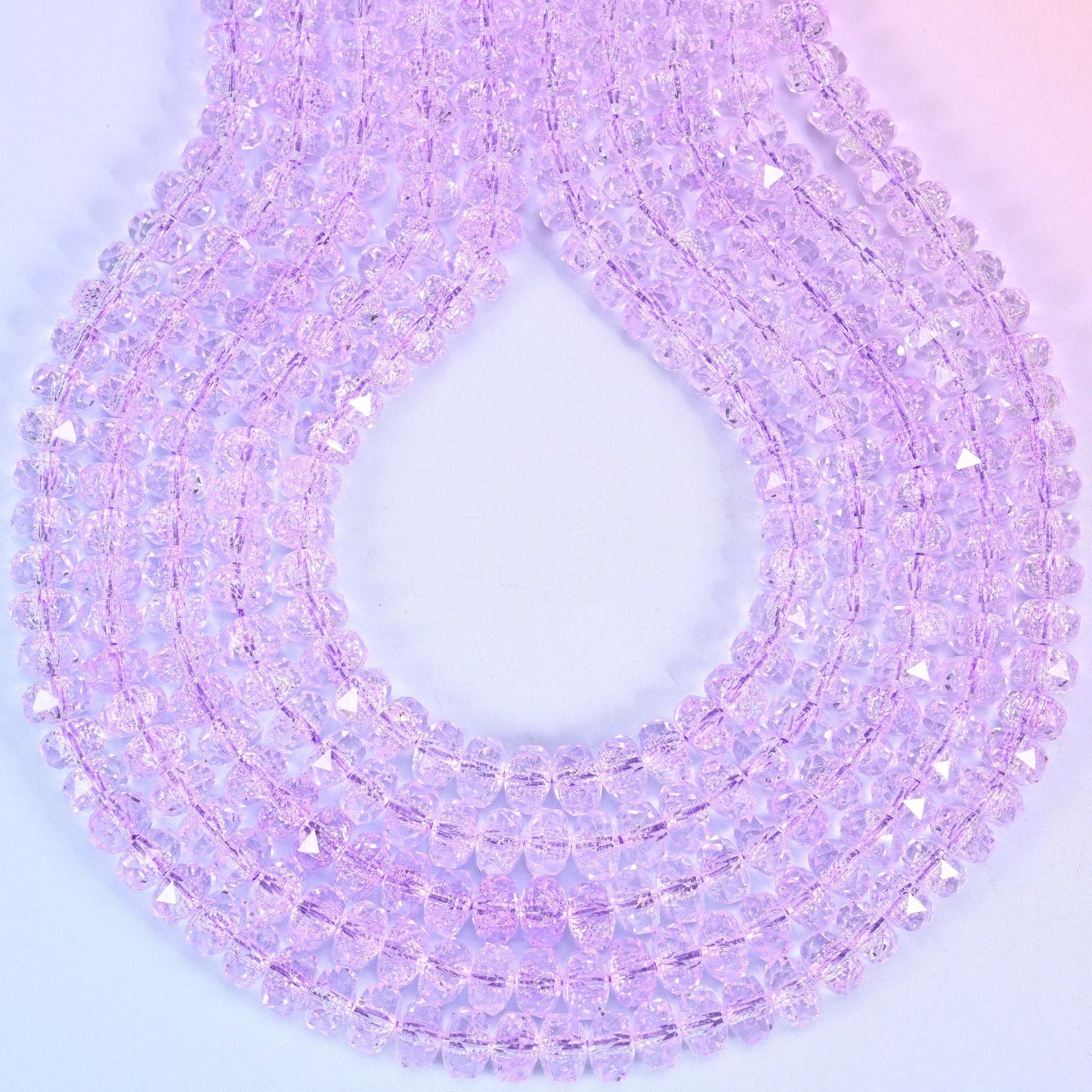 Transparent Purple Faceted Rondelle Glass Beads, hole approximately 1.2mm
