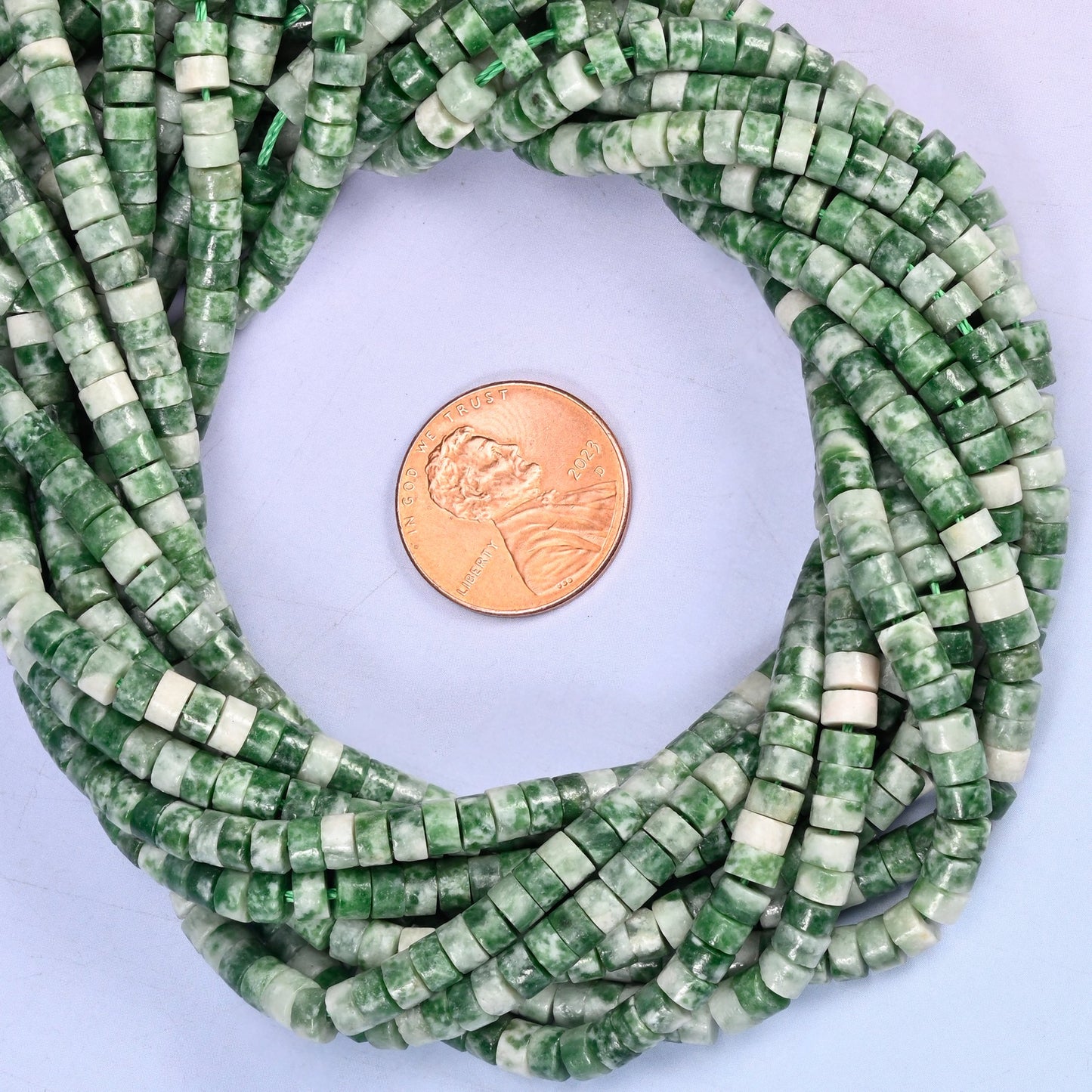 Tree Agate Smooth Heishi Disc Beads: Jewelry Making Supply, 15.5 Inch Strand