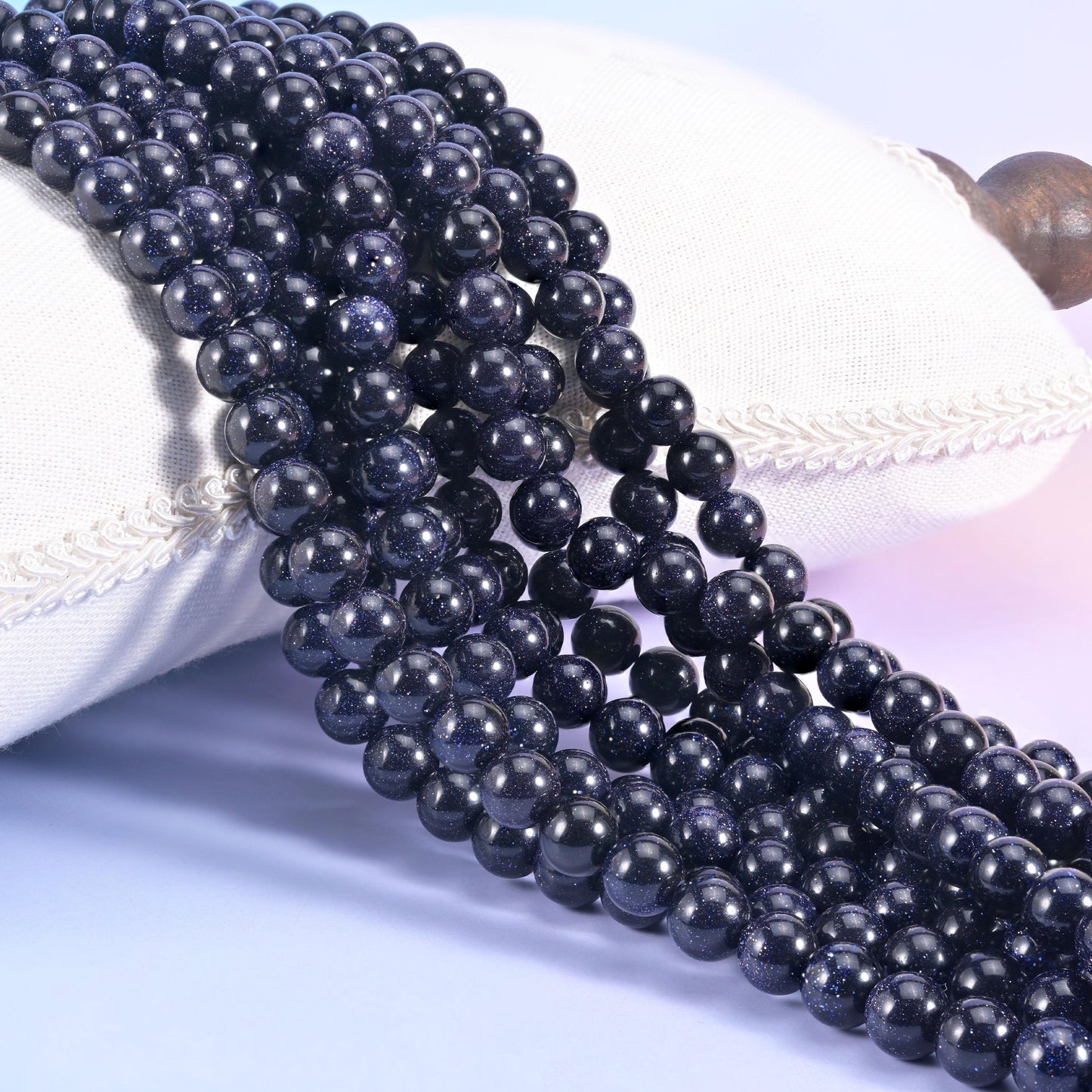 Blue Sandstone Smooth Round Beads 6mm 8mm 10mm 12mm