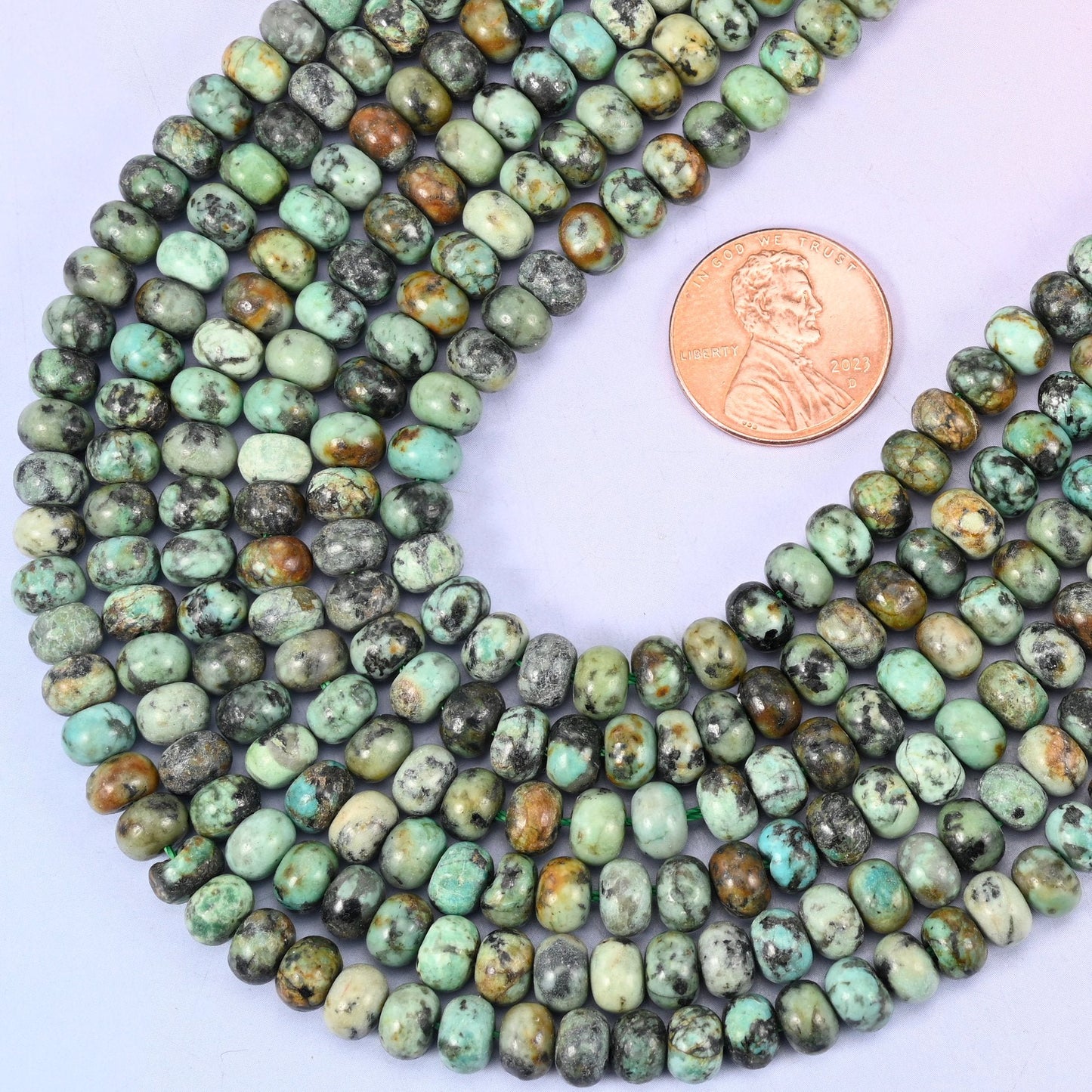 Smooth rondelle cut african howlite beads