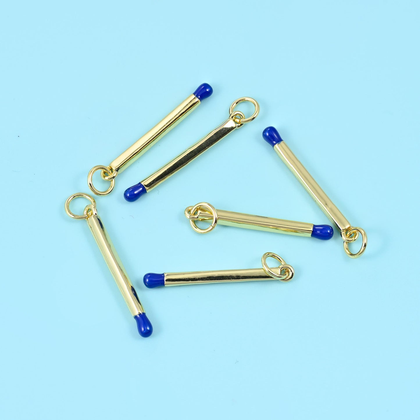 Enamel Matchstick Charm 18K Gold Filled 23x2.25mm