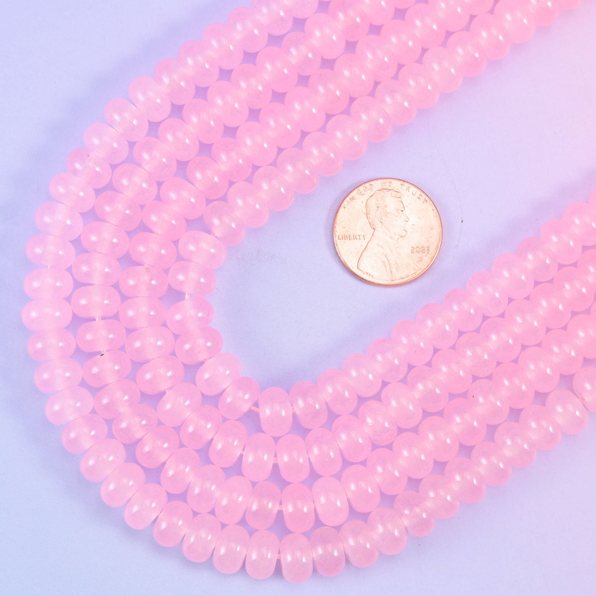Smooth rondelle cut dyed jade beads