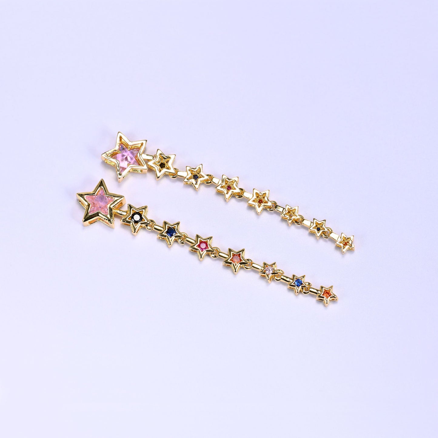 Shooting Star Multicolor Zircon Pendant in a vibrant multicolor mix