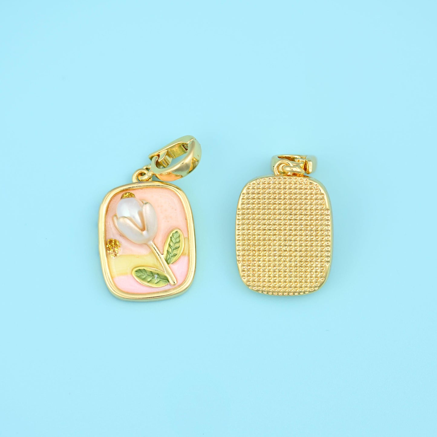 Brass, 18K gold filled beads, rectangle, 20.51 x 14.55mm