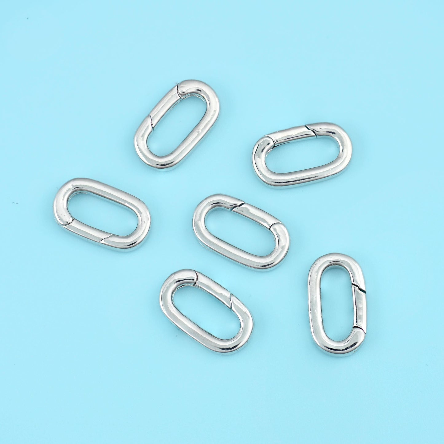 18K Gold Filled Oval Carabiner Clasp 14x8mm in gold or Silver available