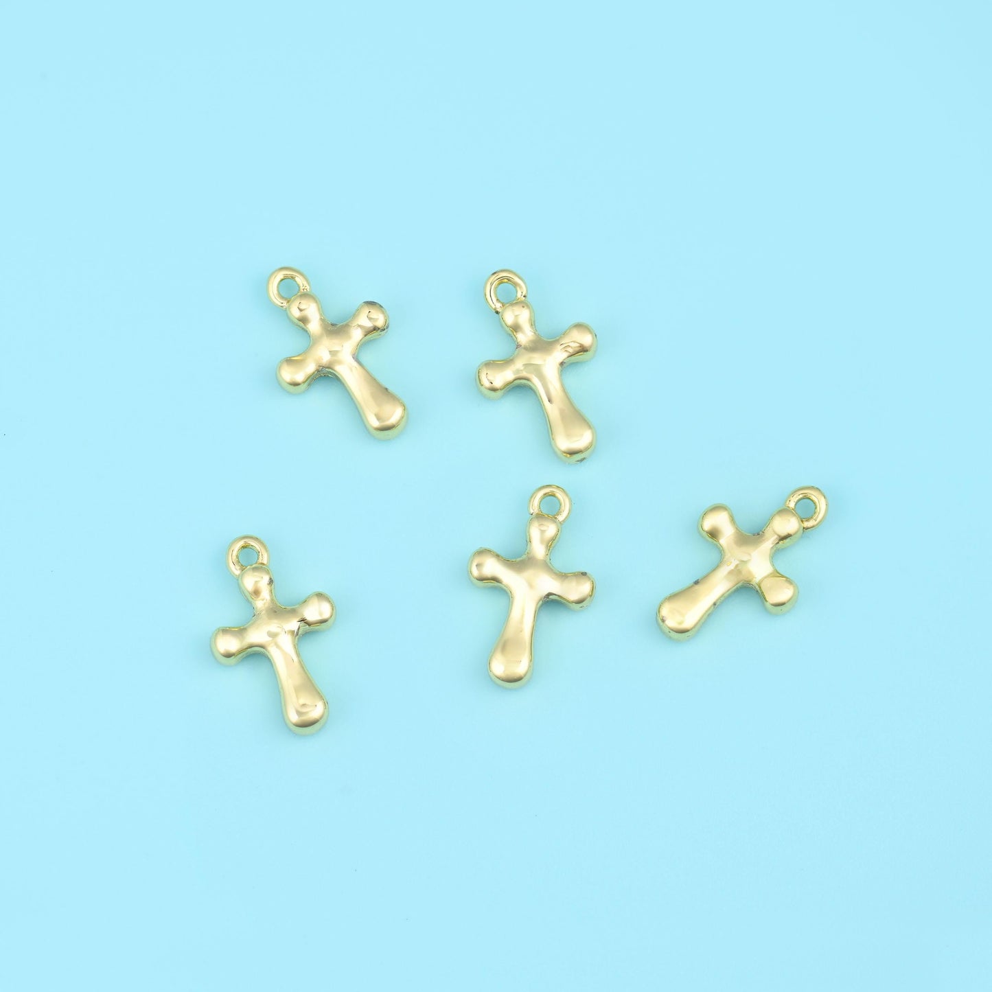 Brass beads, cross, 14.00 x 8.66mm