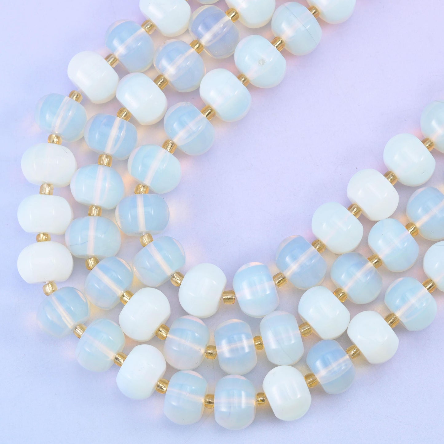 Opalite pumpkin beads, hole approximately 1.4mm