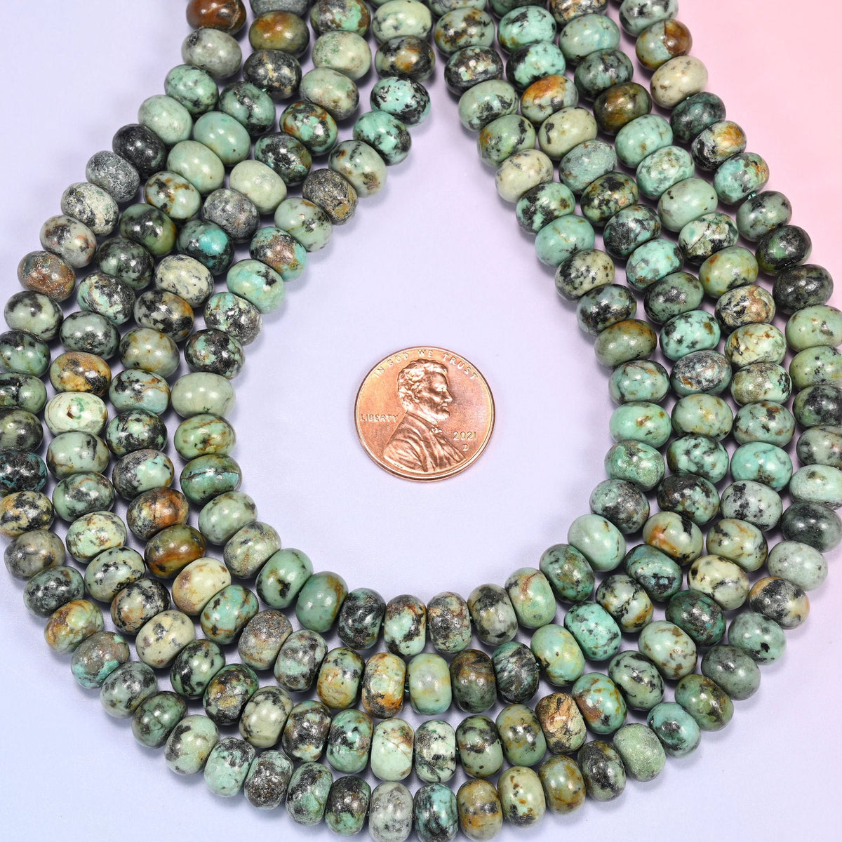 African Howlite Large Hole Rondelle Beads 5x8mm, approximately 72 beads per strand