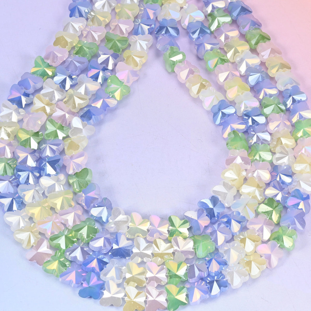 Colorful Frosted Butterfly Glass Beads 7.6x9.6mm, hole approximately 1.0mm