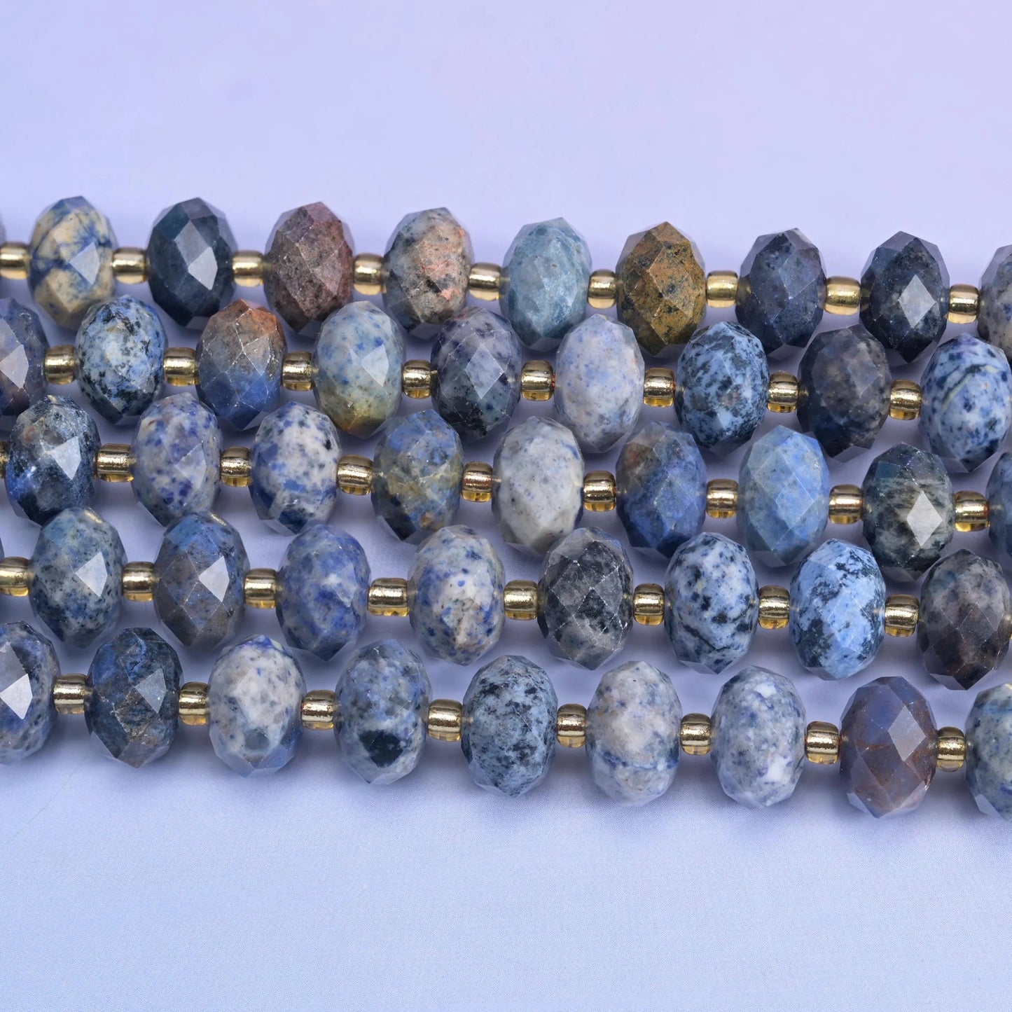 Sunset Dumortierite Faceted Rondelle Beads, 15.5 inch strand