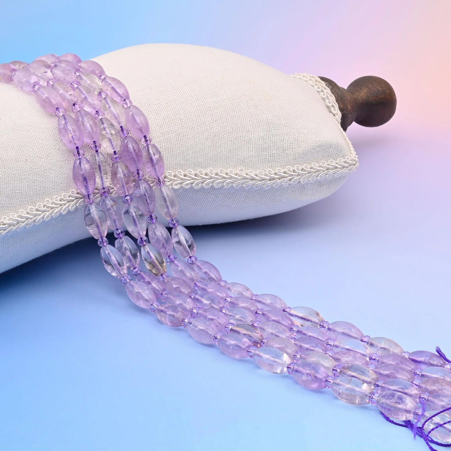 Lavender Amethyst Smooth Barrel Beads