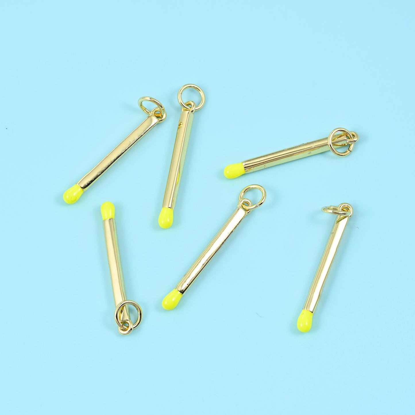 Enamel Matchstick Charm 18K Gold Filled 23x2.25mm