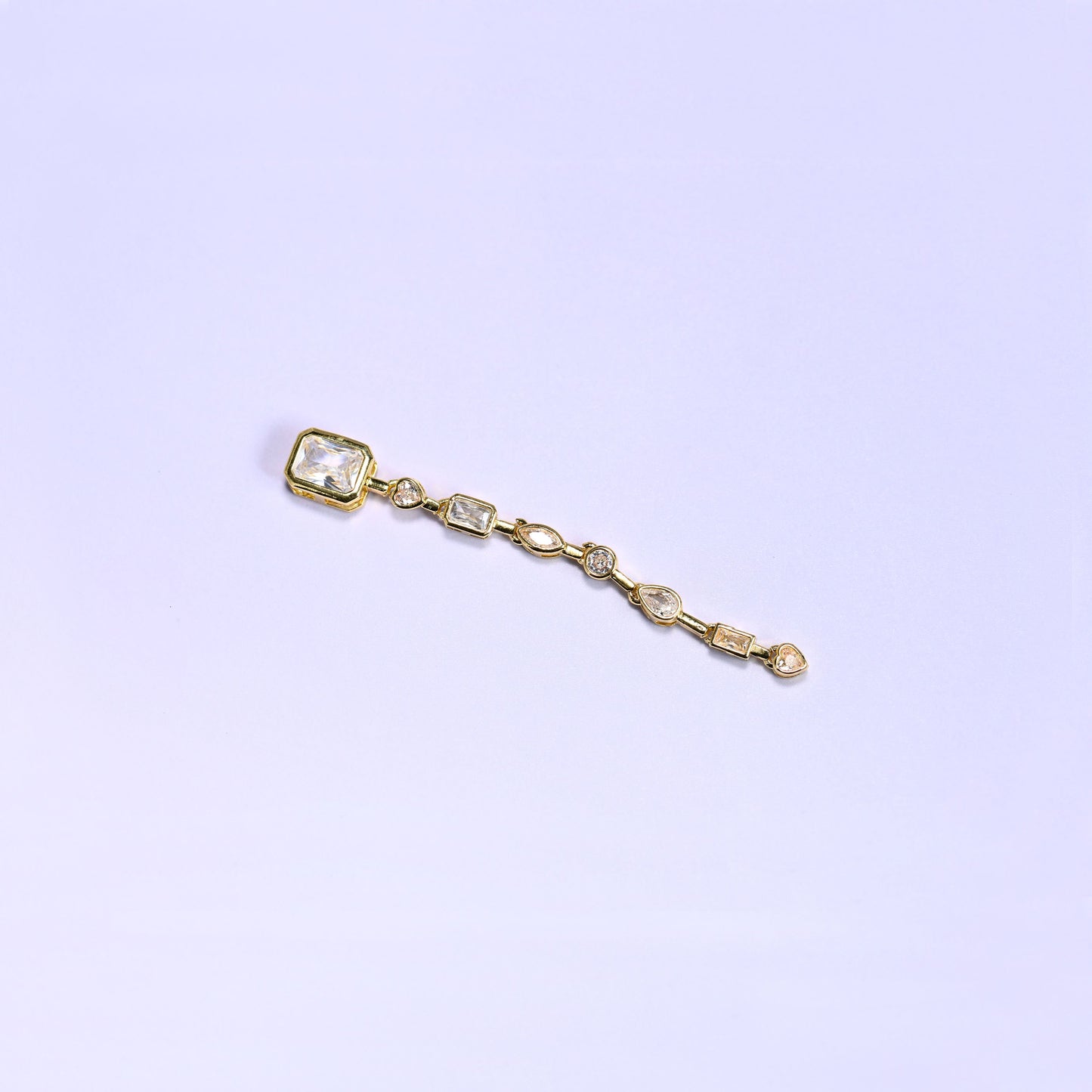 Clear Rectangle Multicolor Zircon Pendants: 18K Gold Filled Charms, Jewelry Making Supply