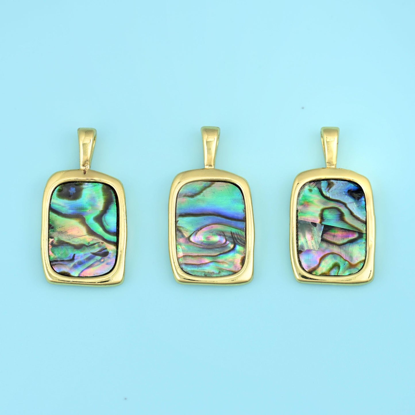 Rectangle cut brass beads