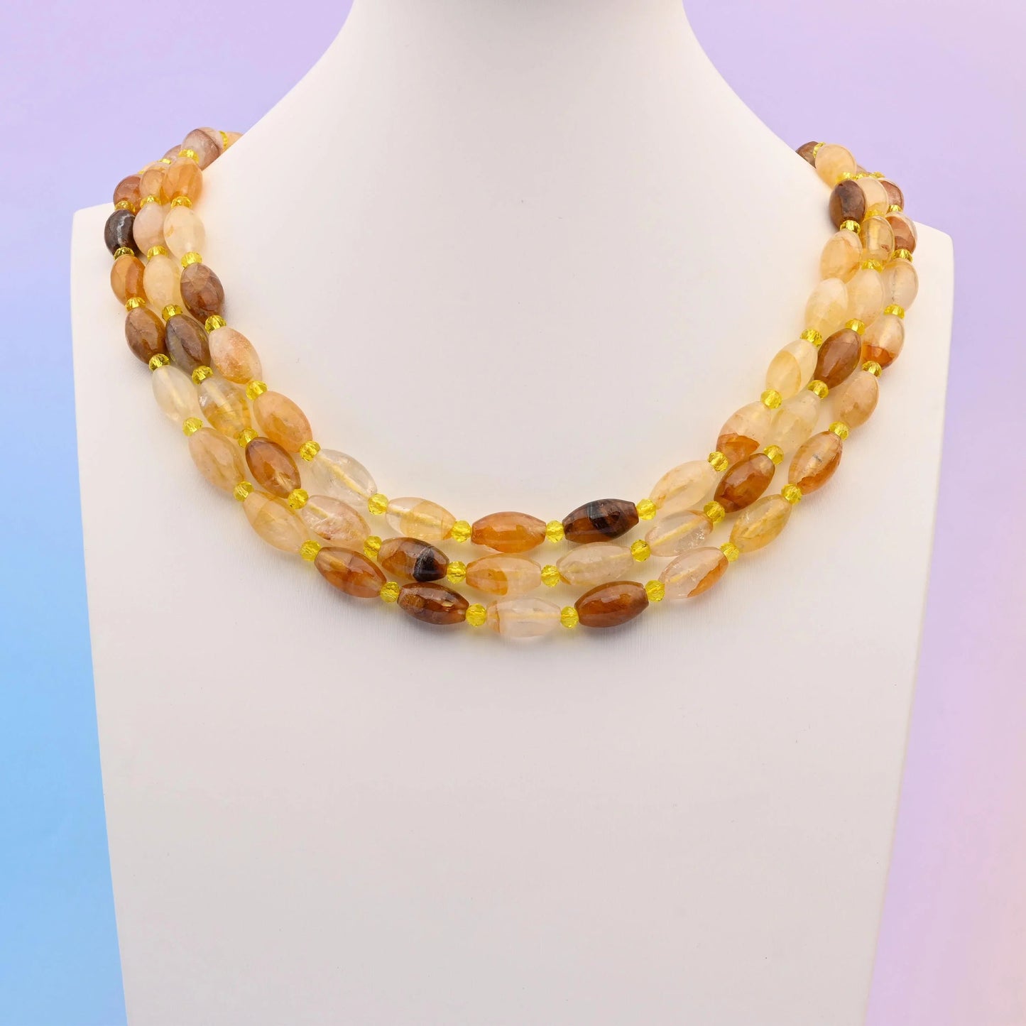 Golden healer quartz beads, smooth barrel shape, 13x8mm