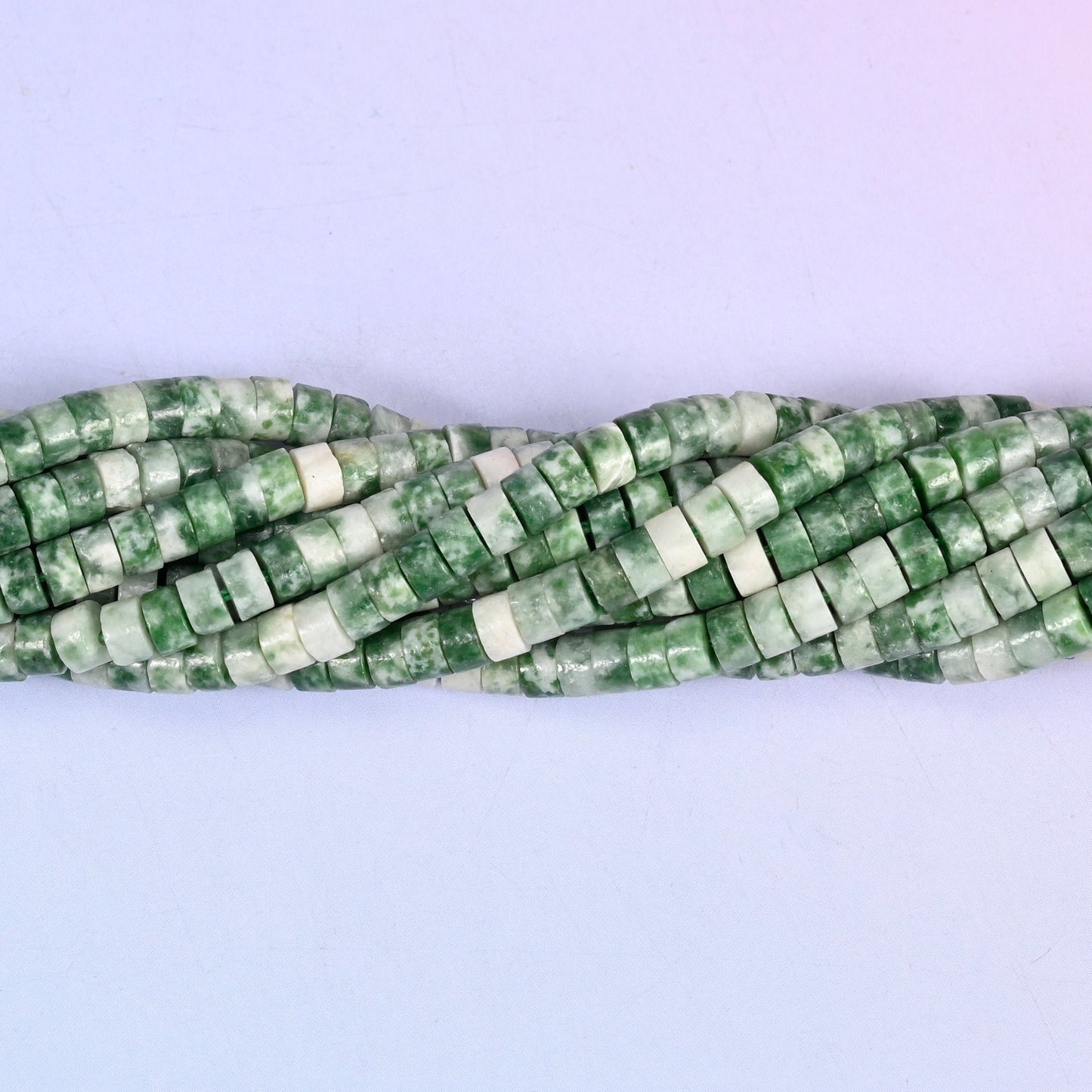 Tree Agate Smooth Heishi Disc Beads, approximately 180 beads per strand