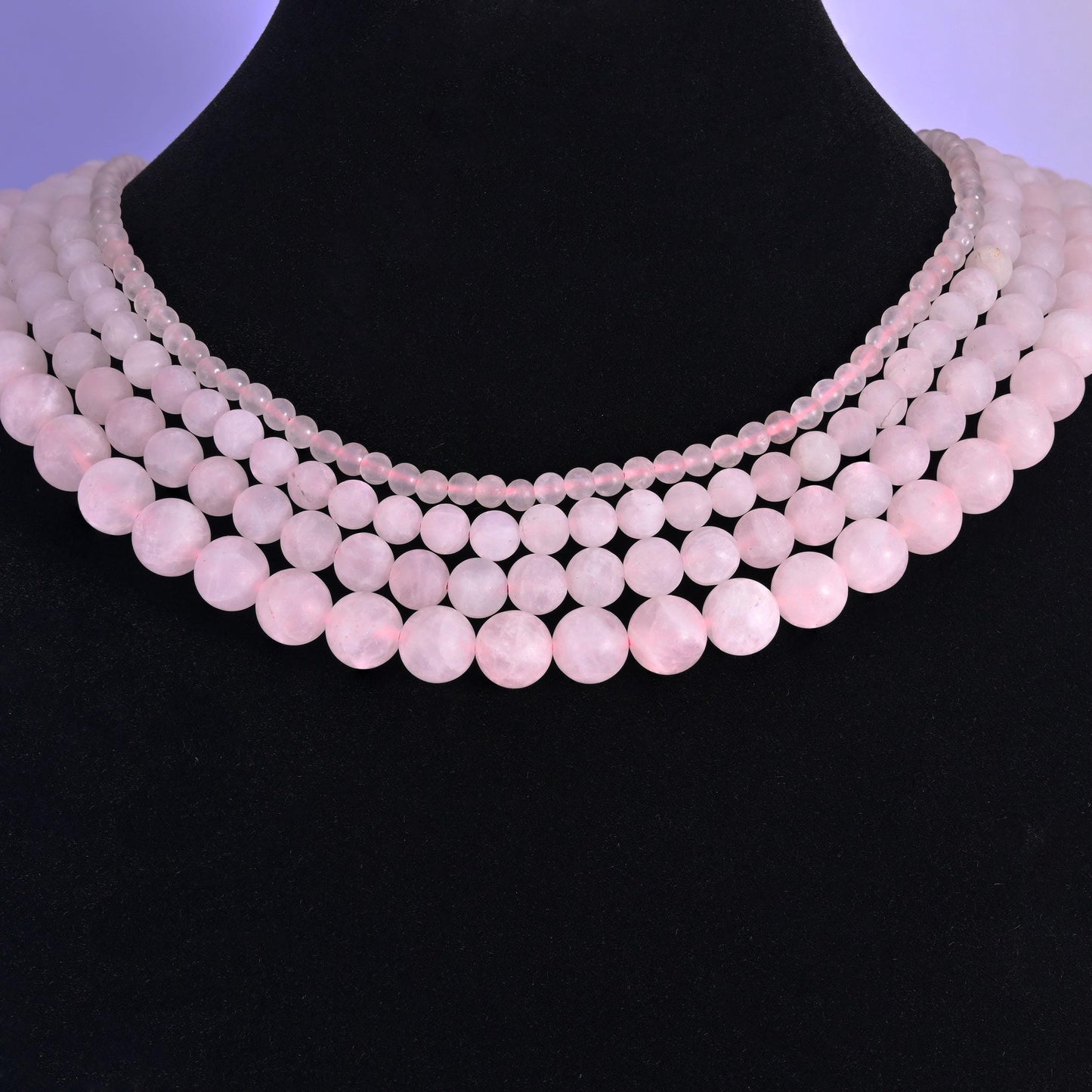 Rose quartz beads, matte round, 4mm, 6mm, 8mm, 10mm